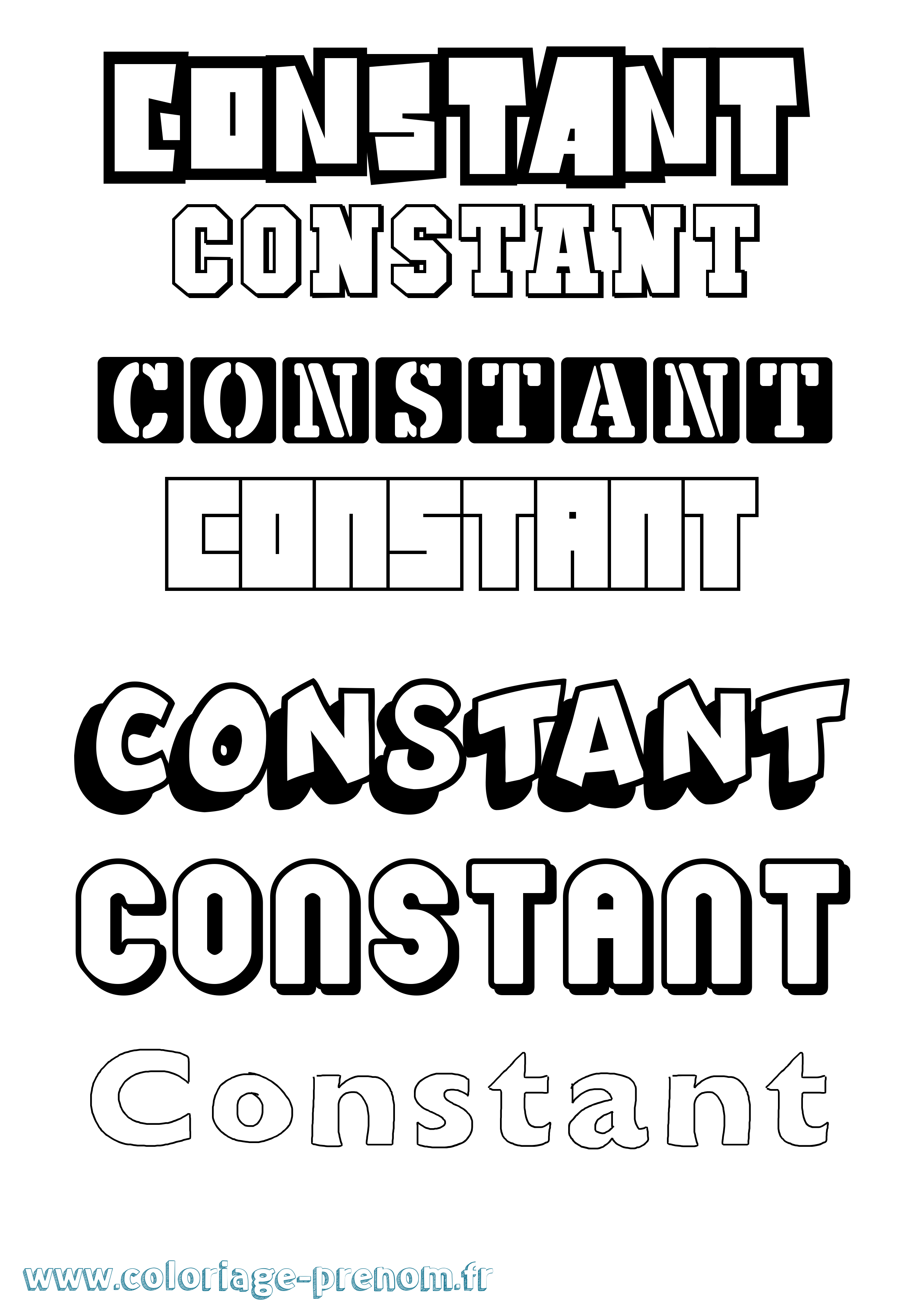Coloriage prénom Constant Simple