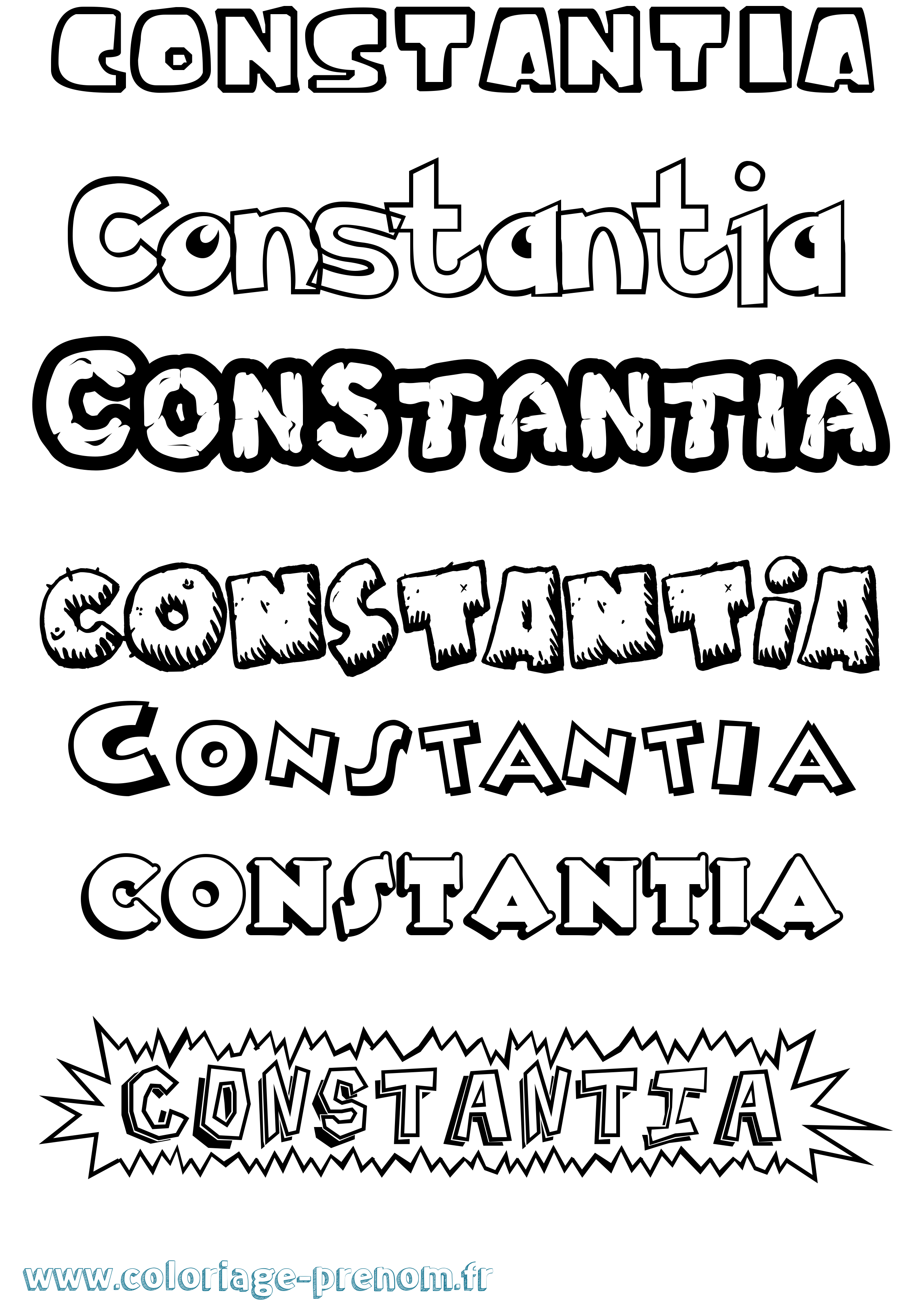 Coloriage Constantia Dessin Animé Coloriage prénom Constantia Dessin Animé