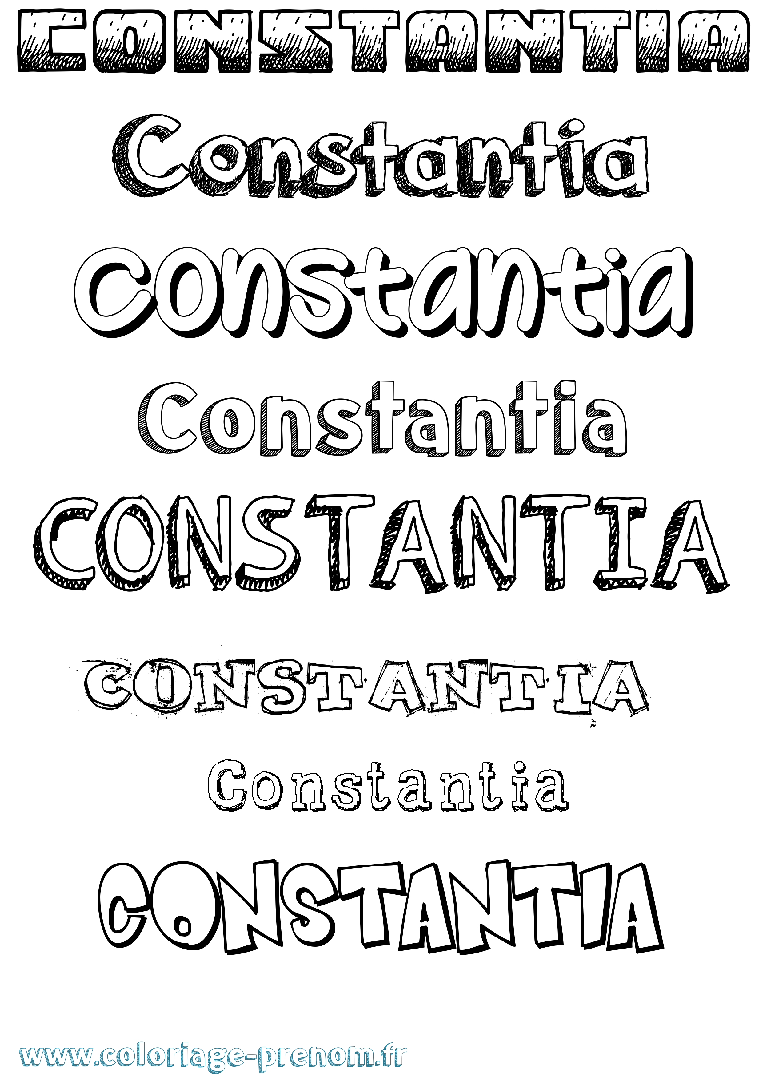 Coloriage Constantia Dessiné Coloriage prénom Constantia Dessiné