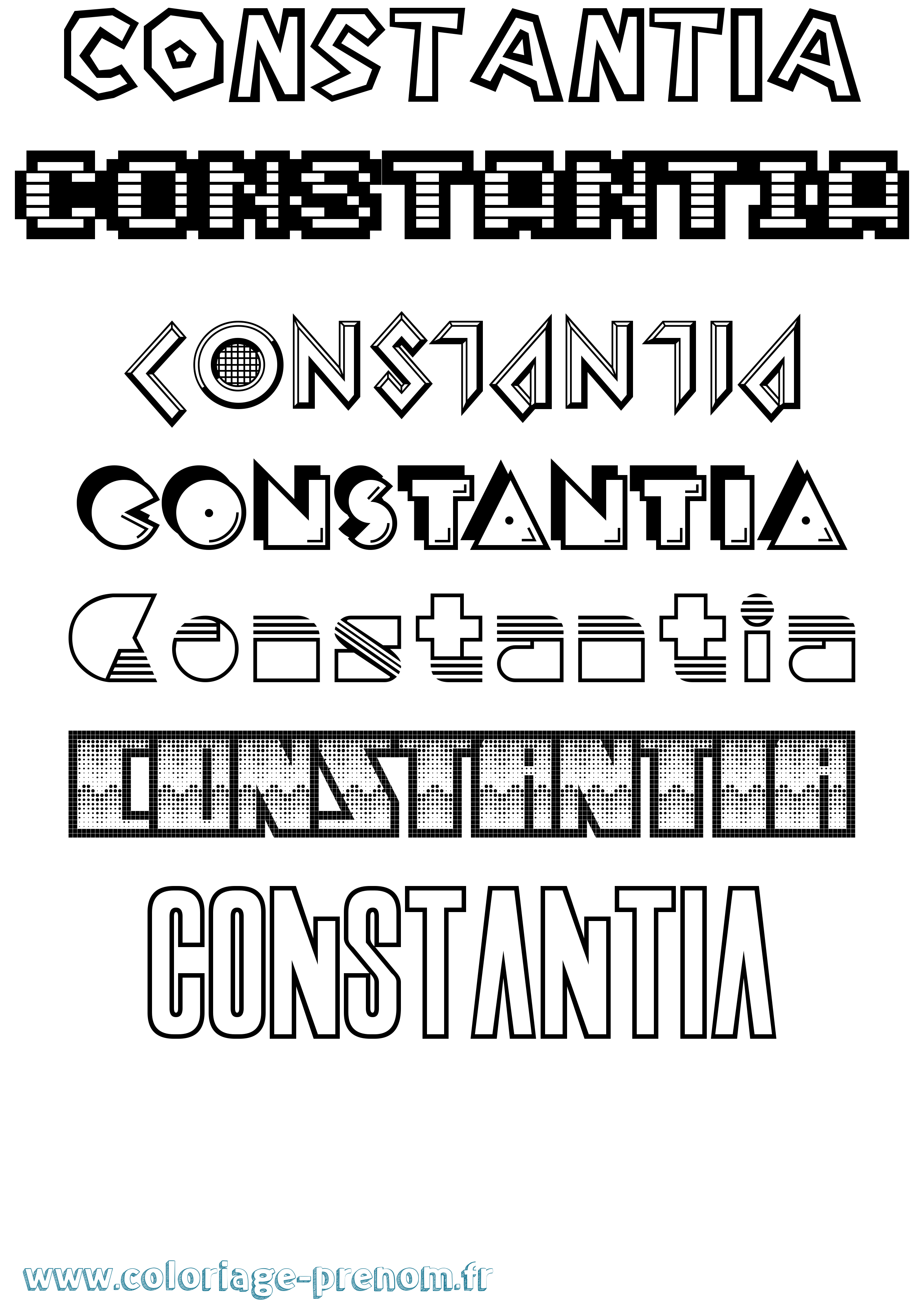 Coloriage prénom Constantia Jeux Vidéos