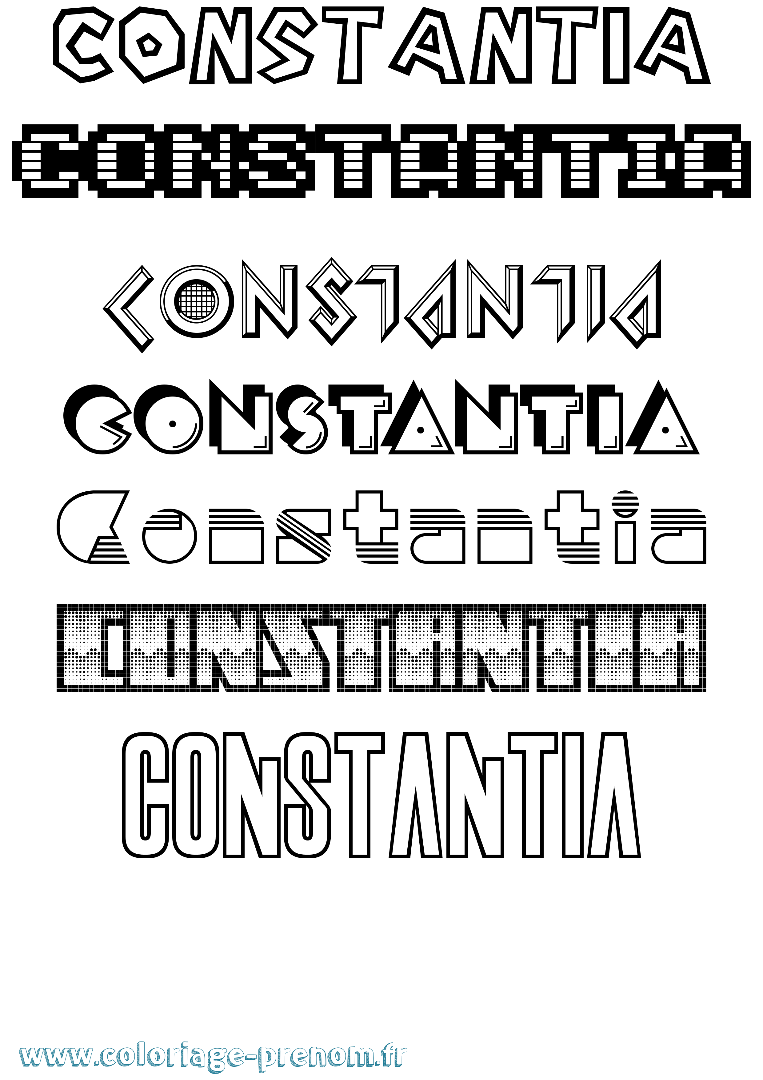 Coloriage Constantia Jeux Vidéos Coloriage prénom Constantia Jeux Vidéos