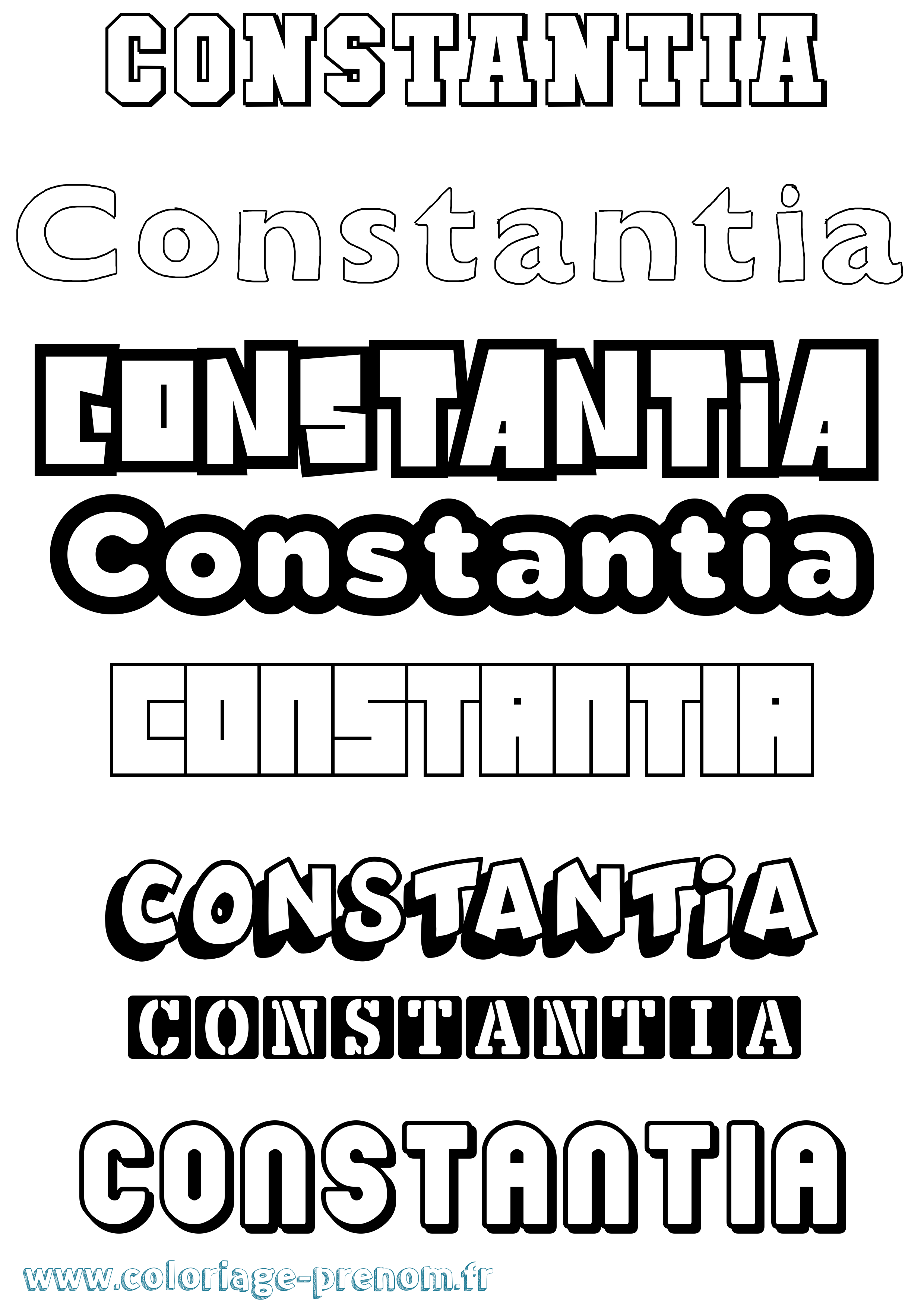 Coloriage prénom Constantia Simple