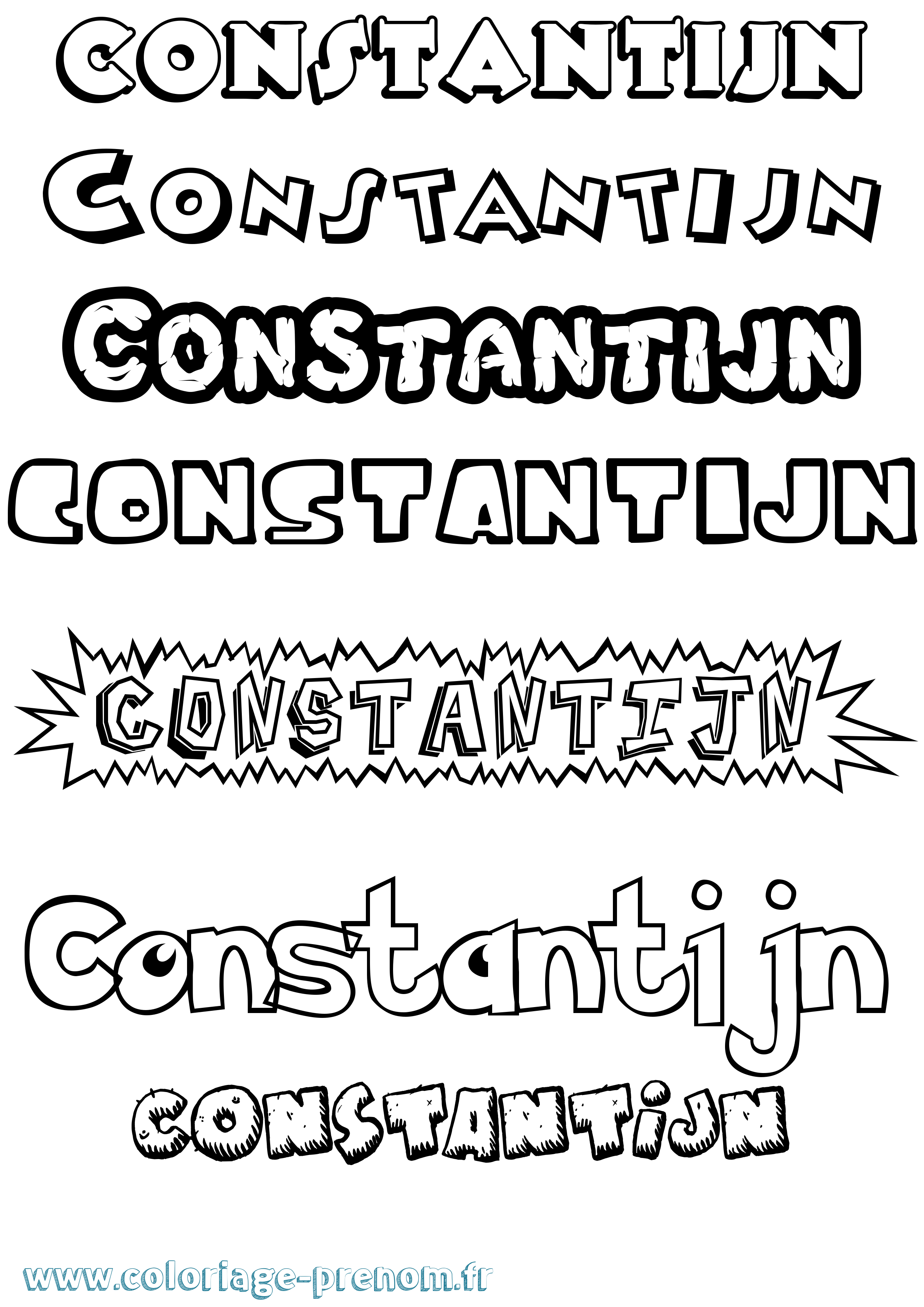Coloriage prénom Constantijn Dessin Animé