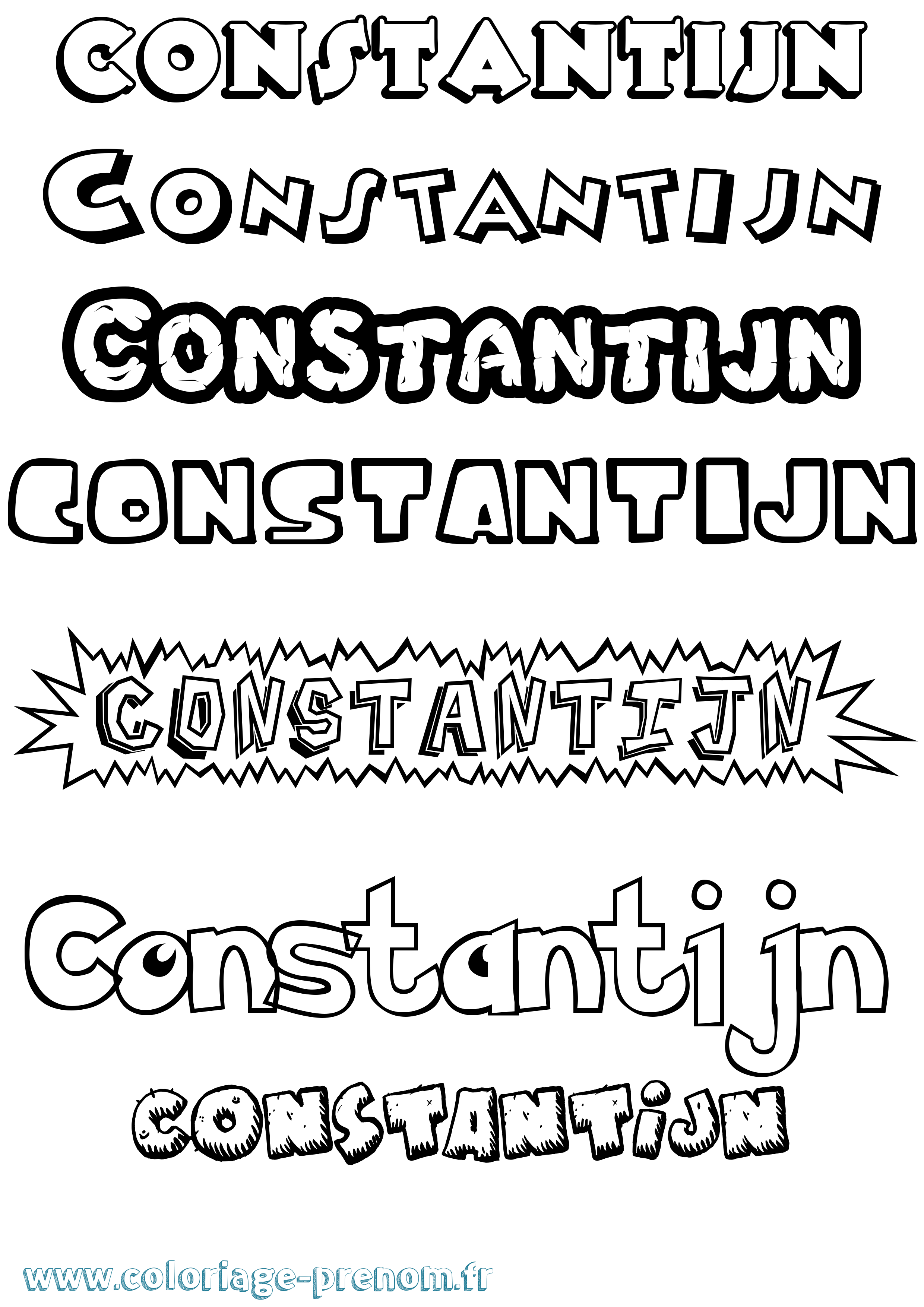 Coloriage Constantijn Dessin Animé Coloriage prénom Constantijn Dessin Animé
