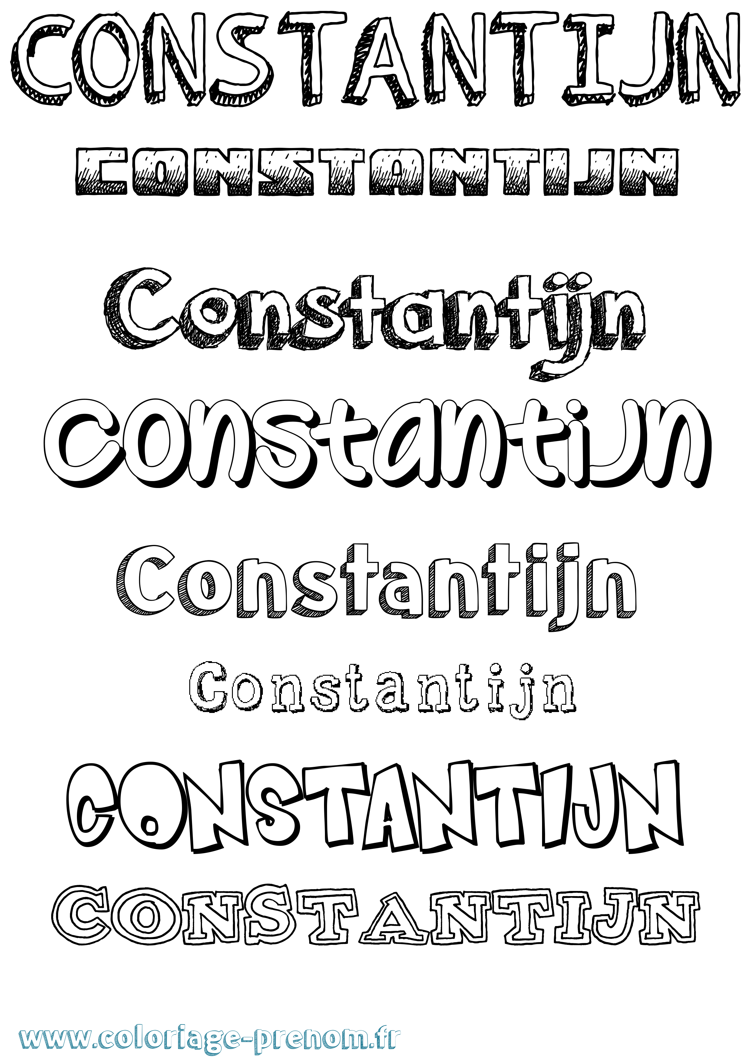 Coloriage prénom Constantijn Dessiné
