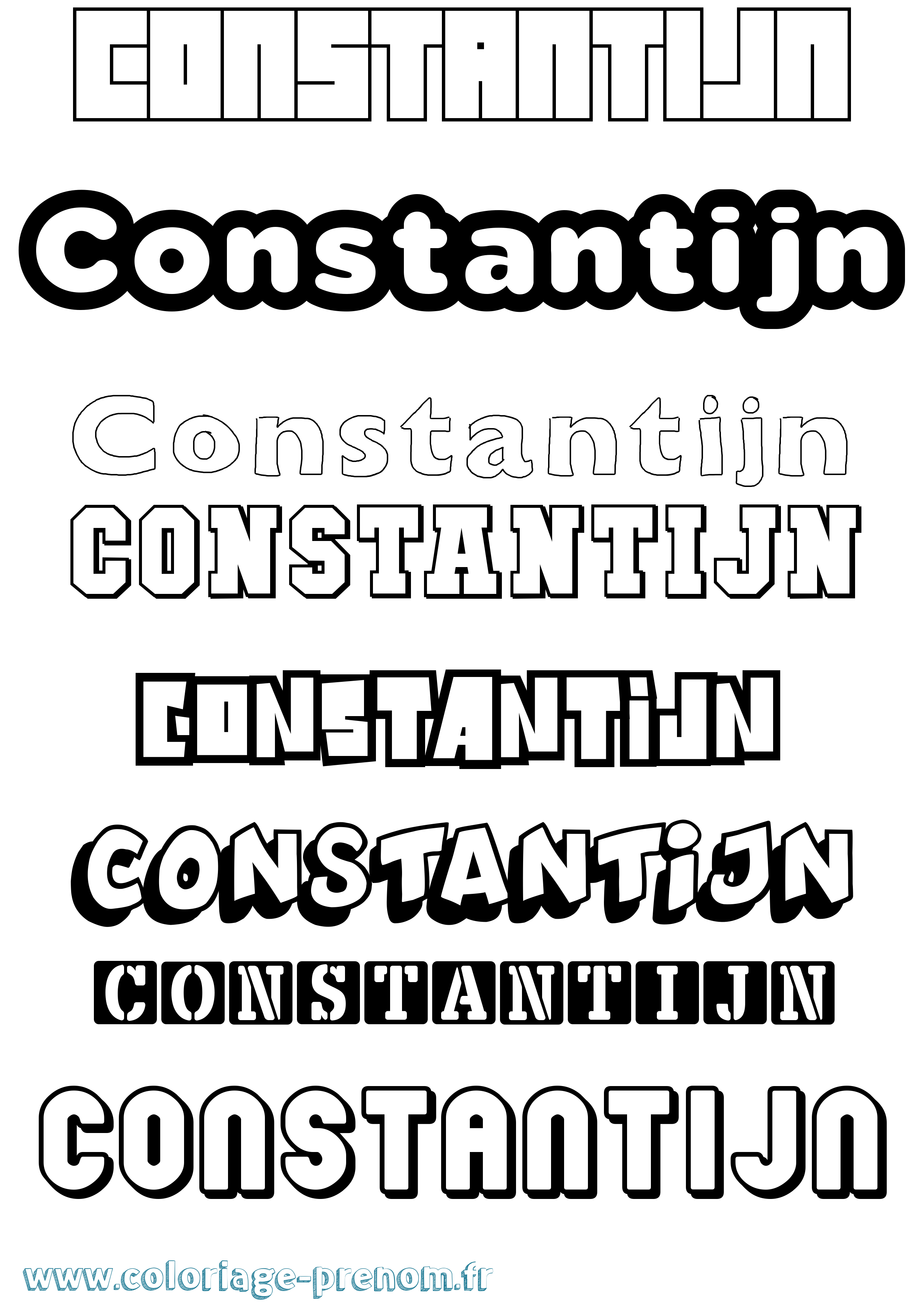 Coloriage Constantijn Simple Coloriage prénom Constantijn Simple