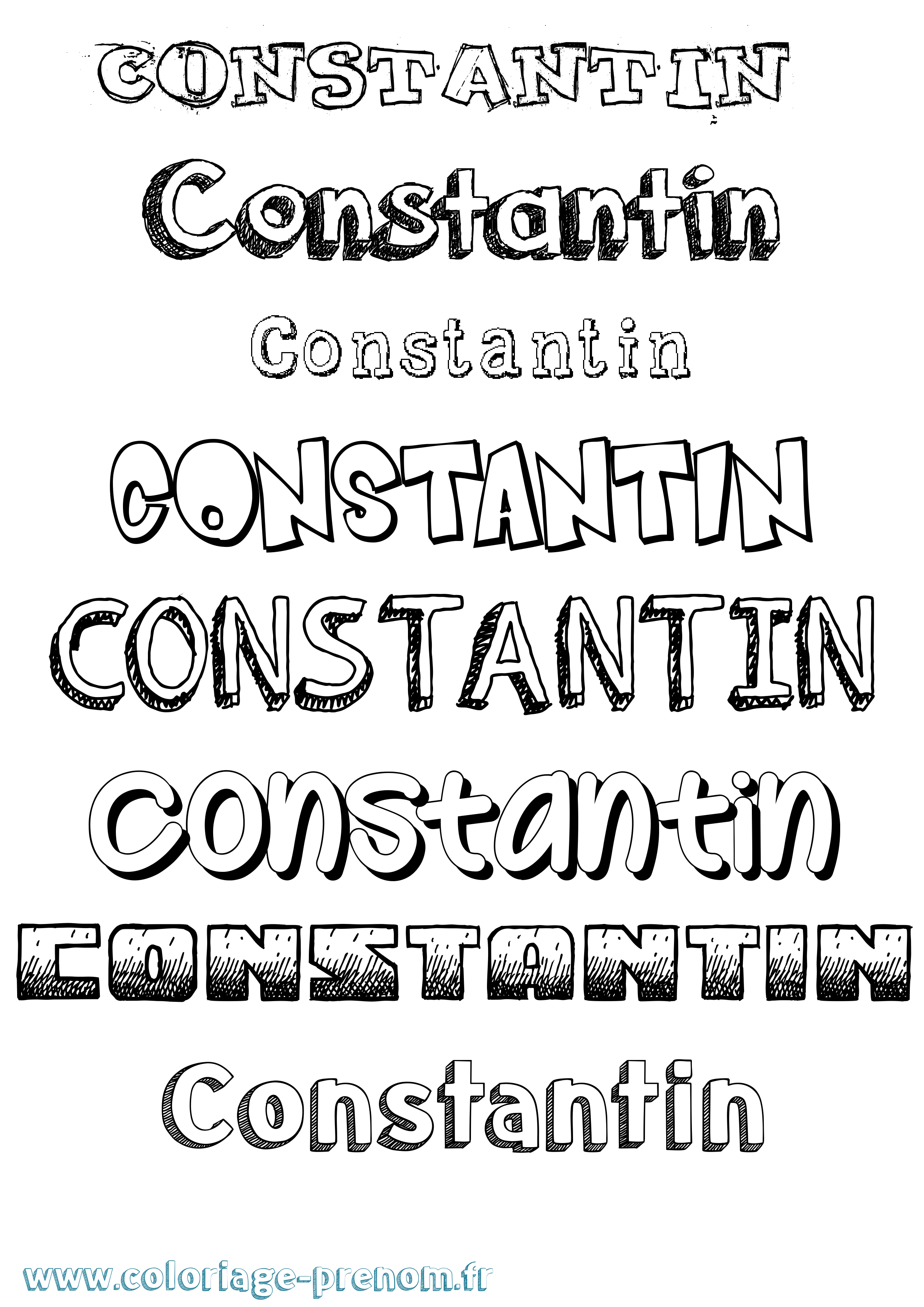 Coloriage prénom Constantin Dessiné