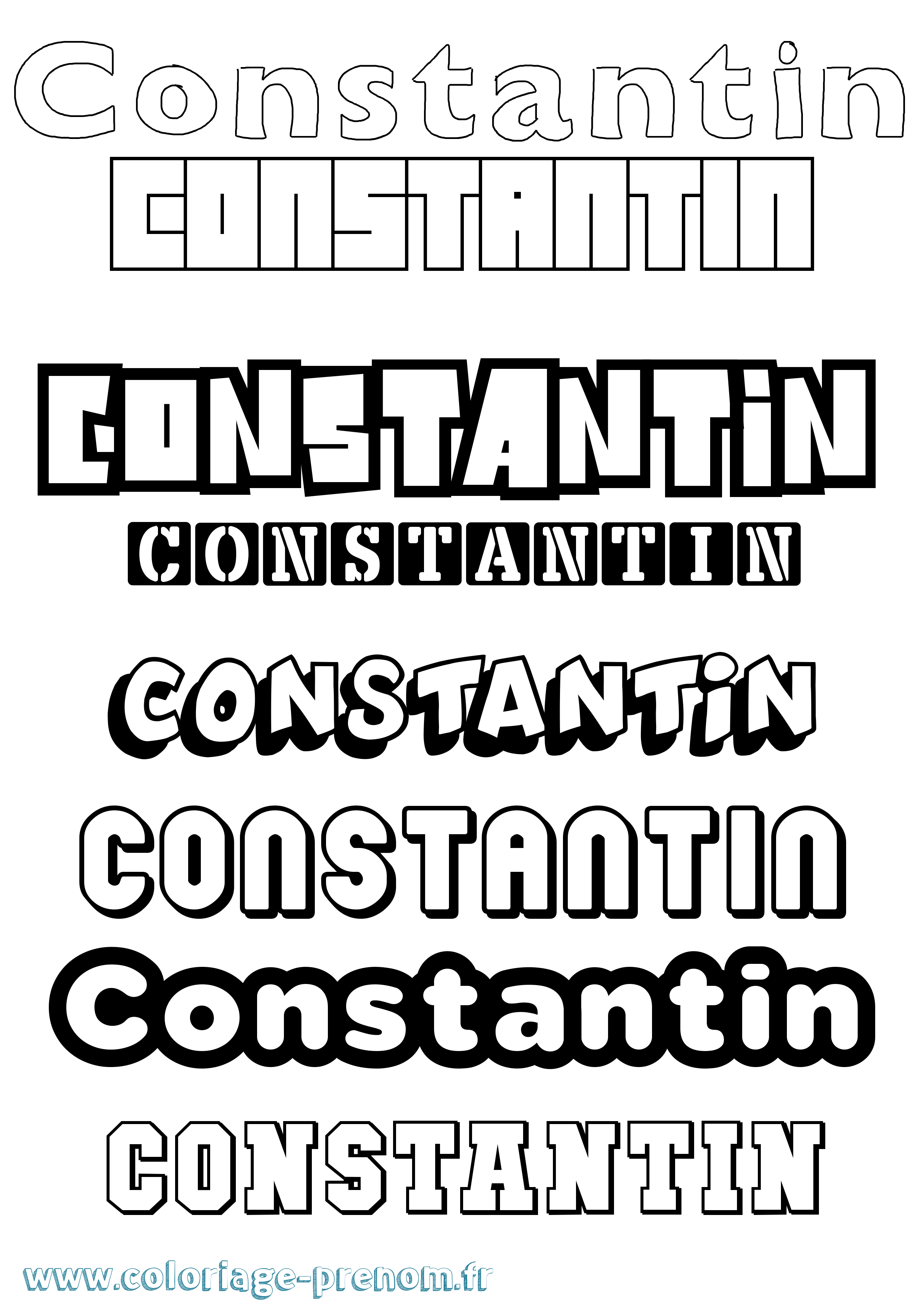 Coloriage prénom Constantin Simple