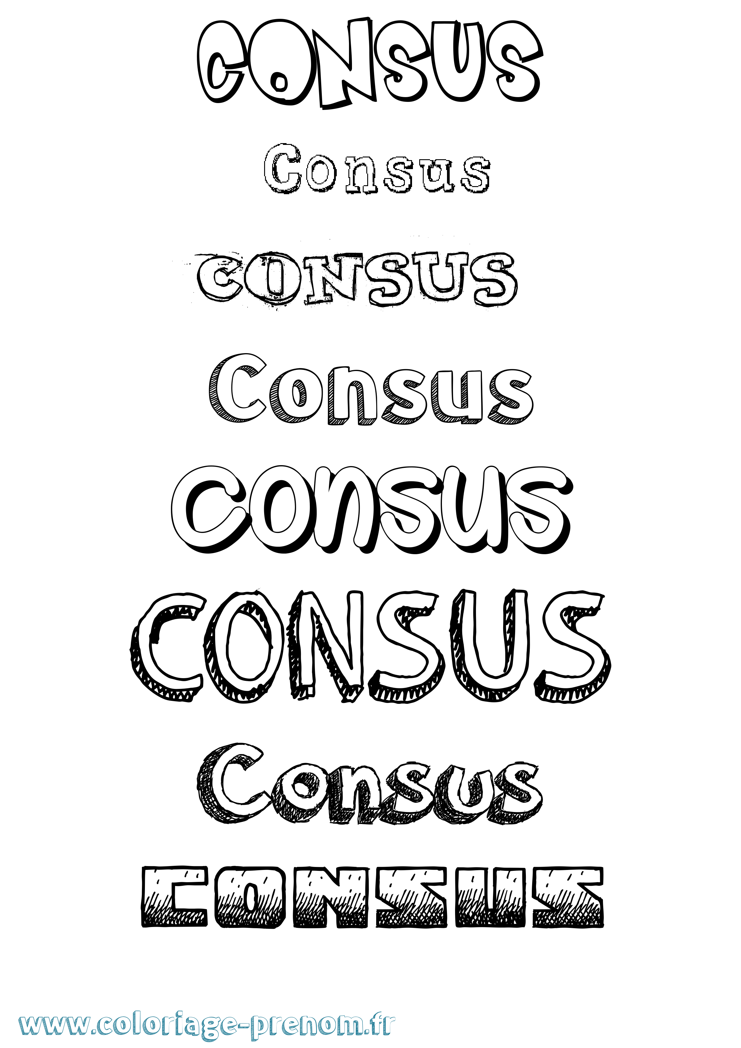 Coloriage Consus Dessiné Coloriage prénom Consus Dessiné
