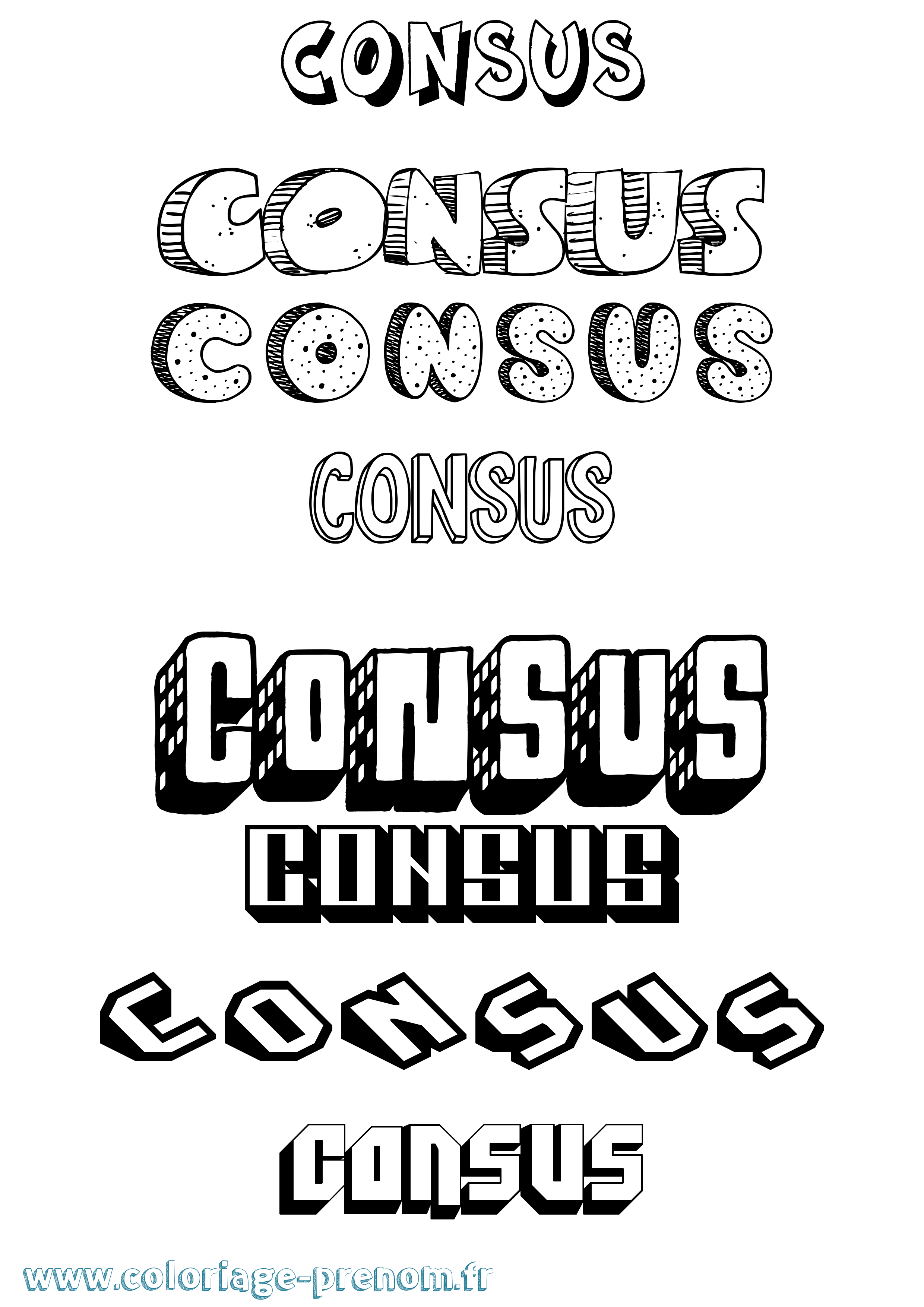 Coloriage Consus Effet 3D Coloriage prénom Consus Effet 3D
