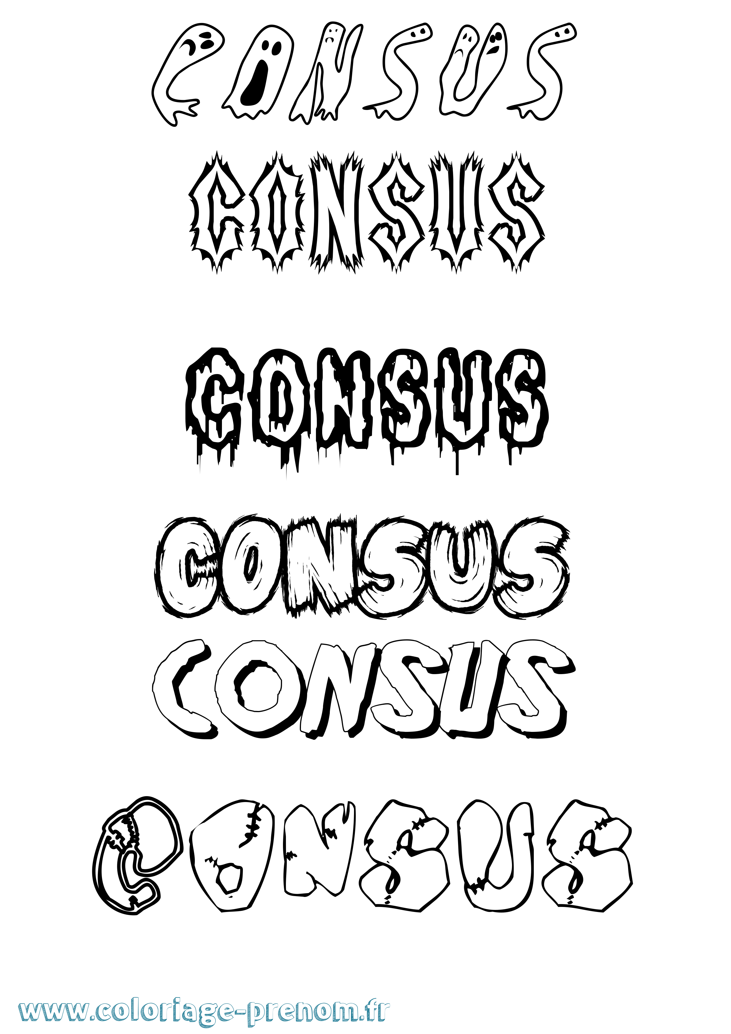 Coloriage Consus Frisson Coloriage prénom Consus Frisson