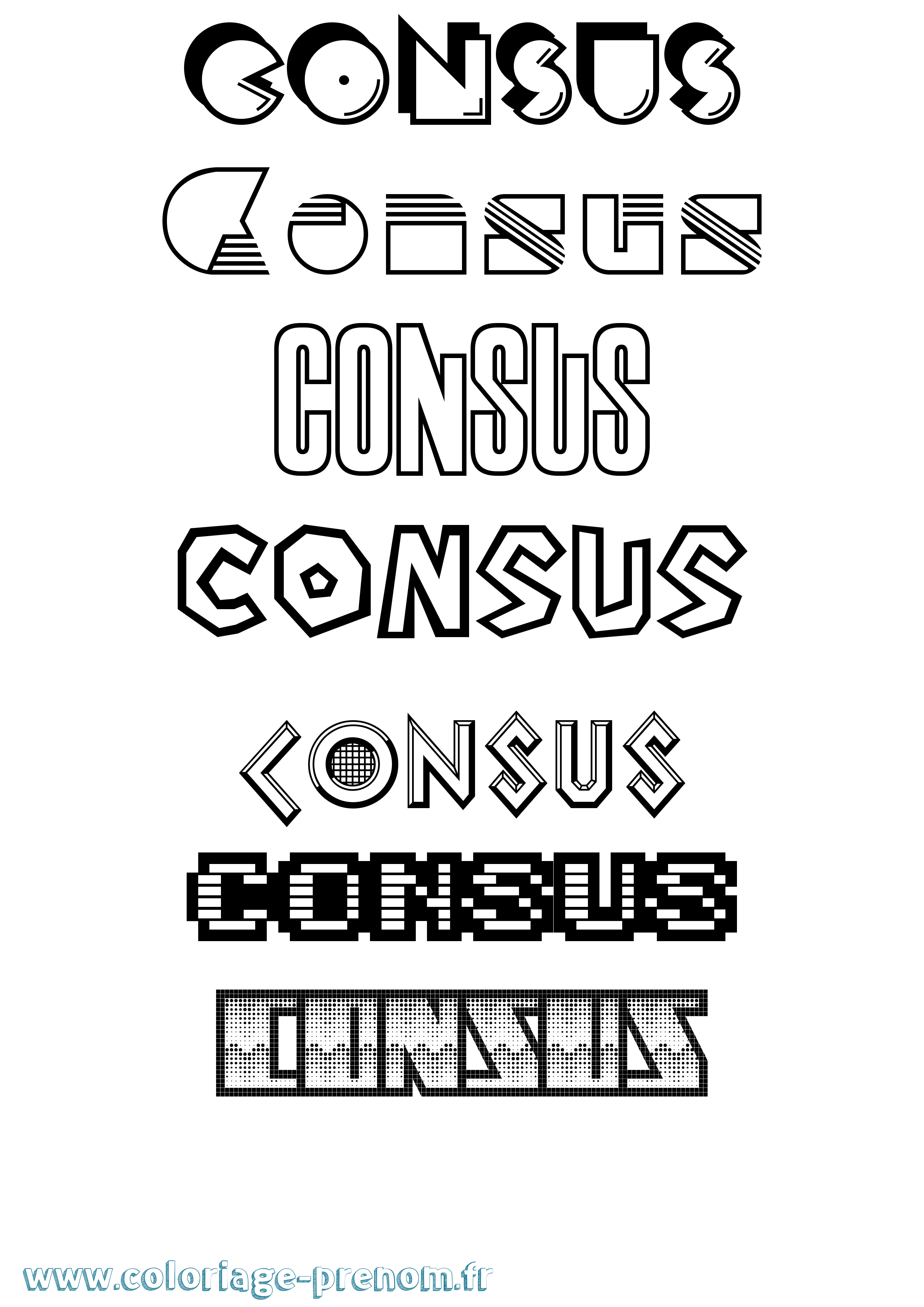 Coloriage Consus Jeux Vidéos Coloriage prénom Consus Jeux Vidéos