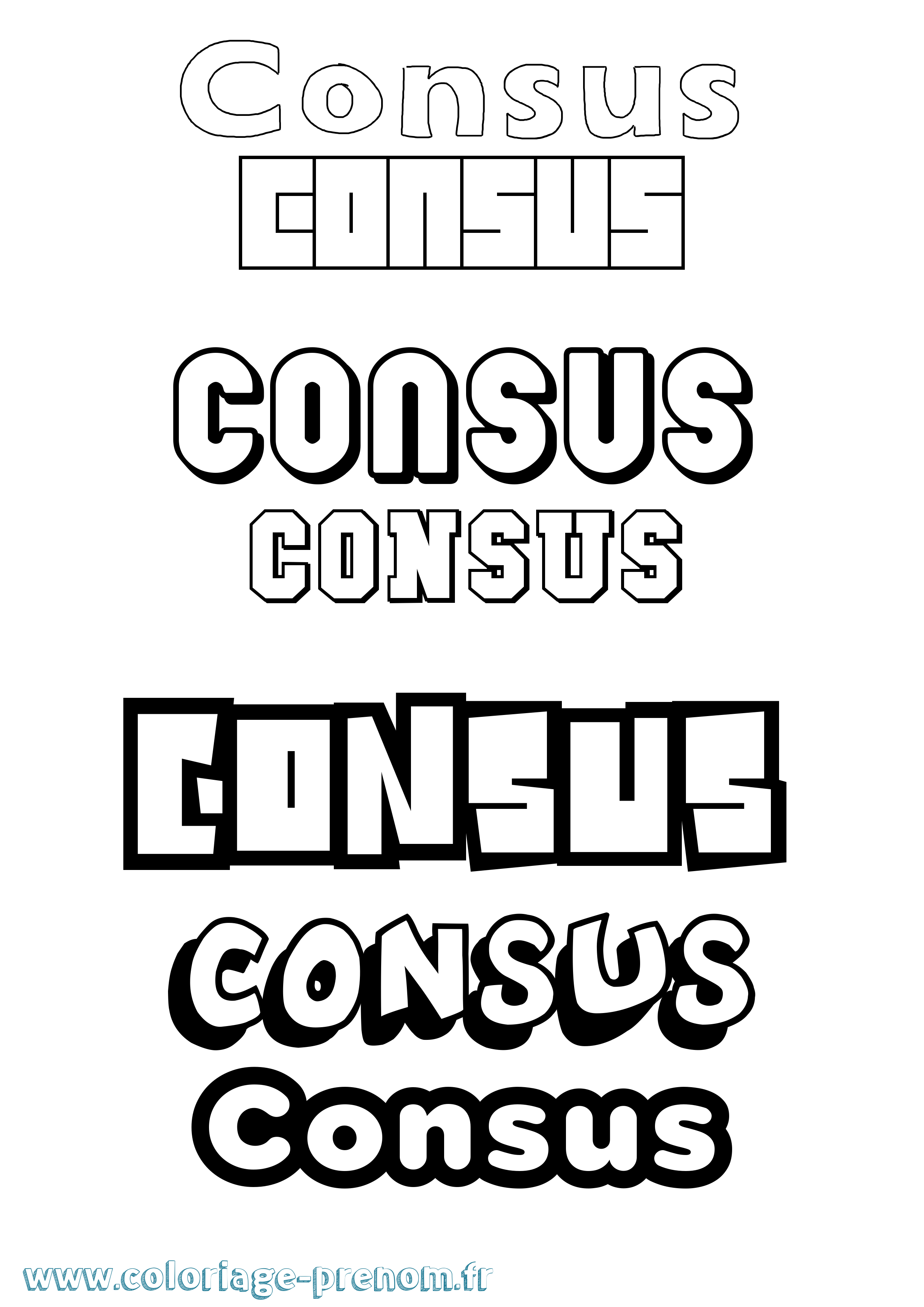 Coloriage prénom Consus Simple