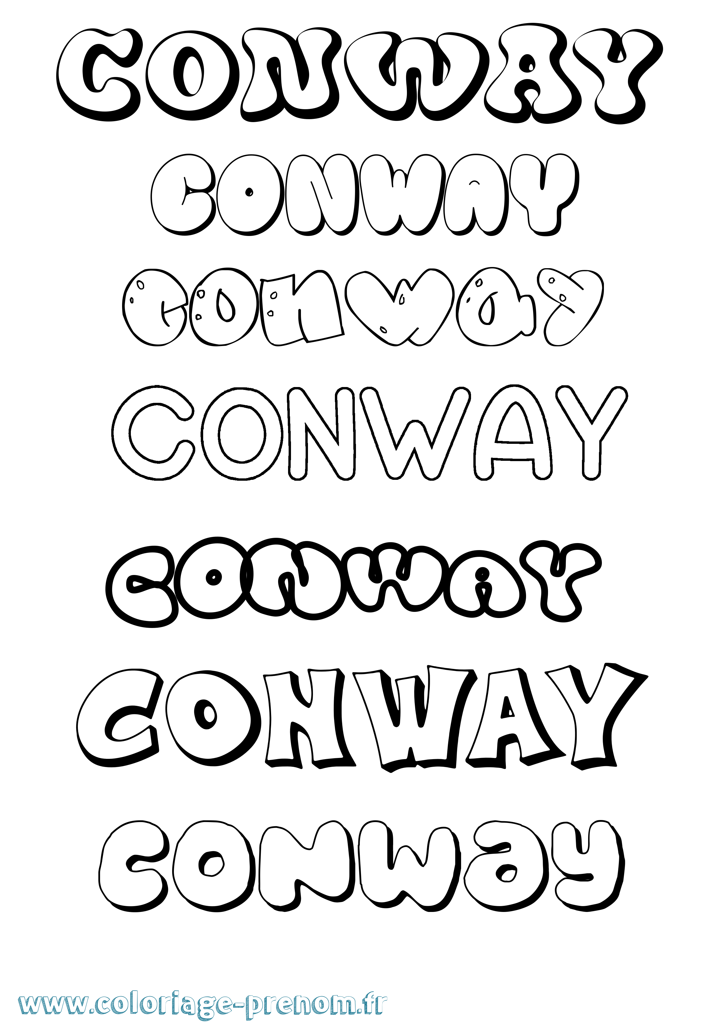 Coloriage prénom Conway Bubble