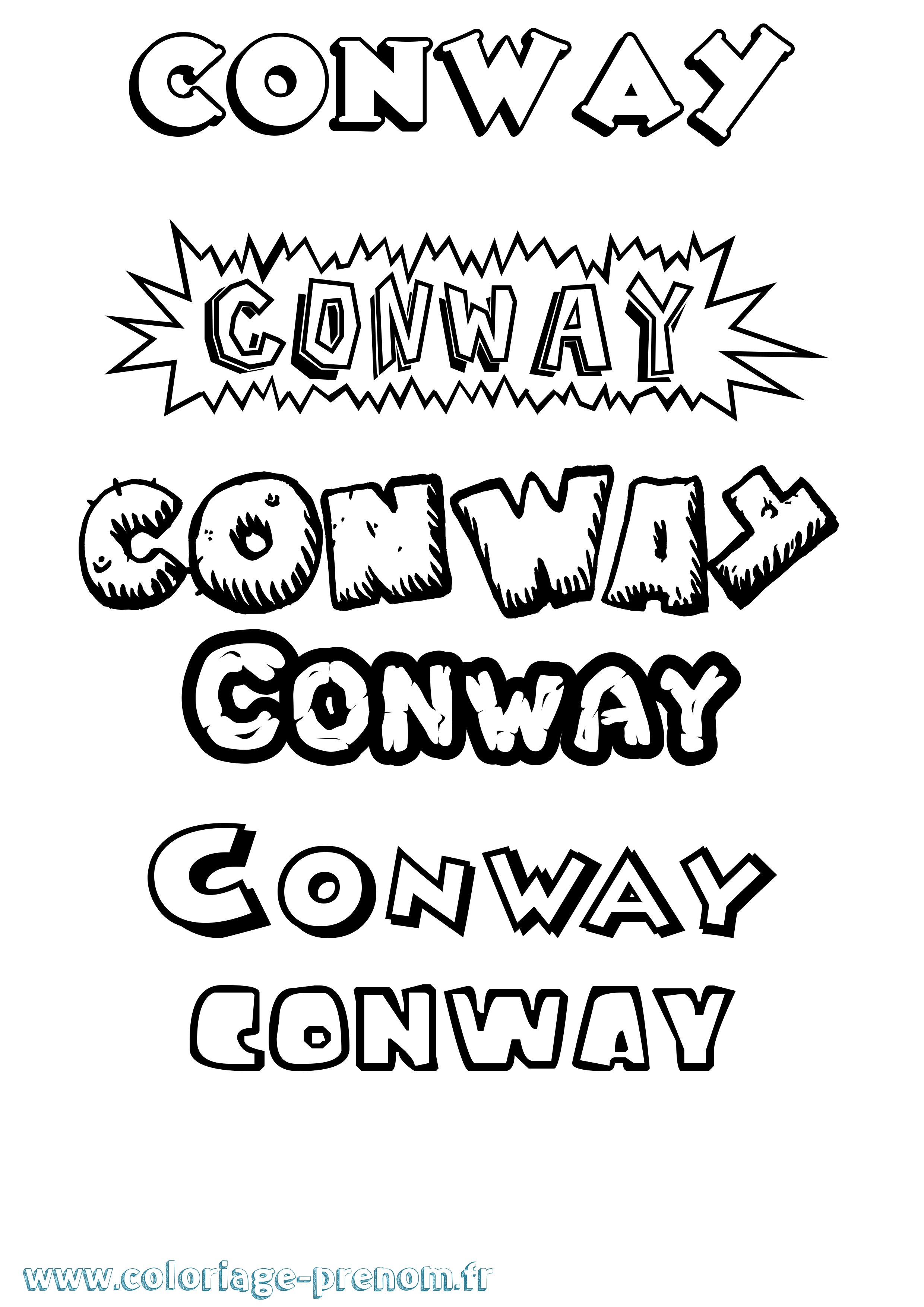 Coloriage prénom Conway Dessin Animé