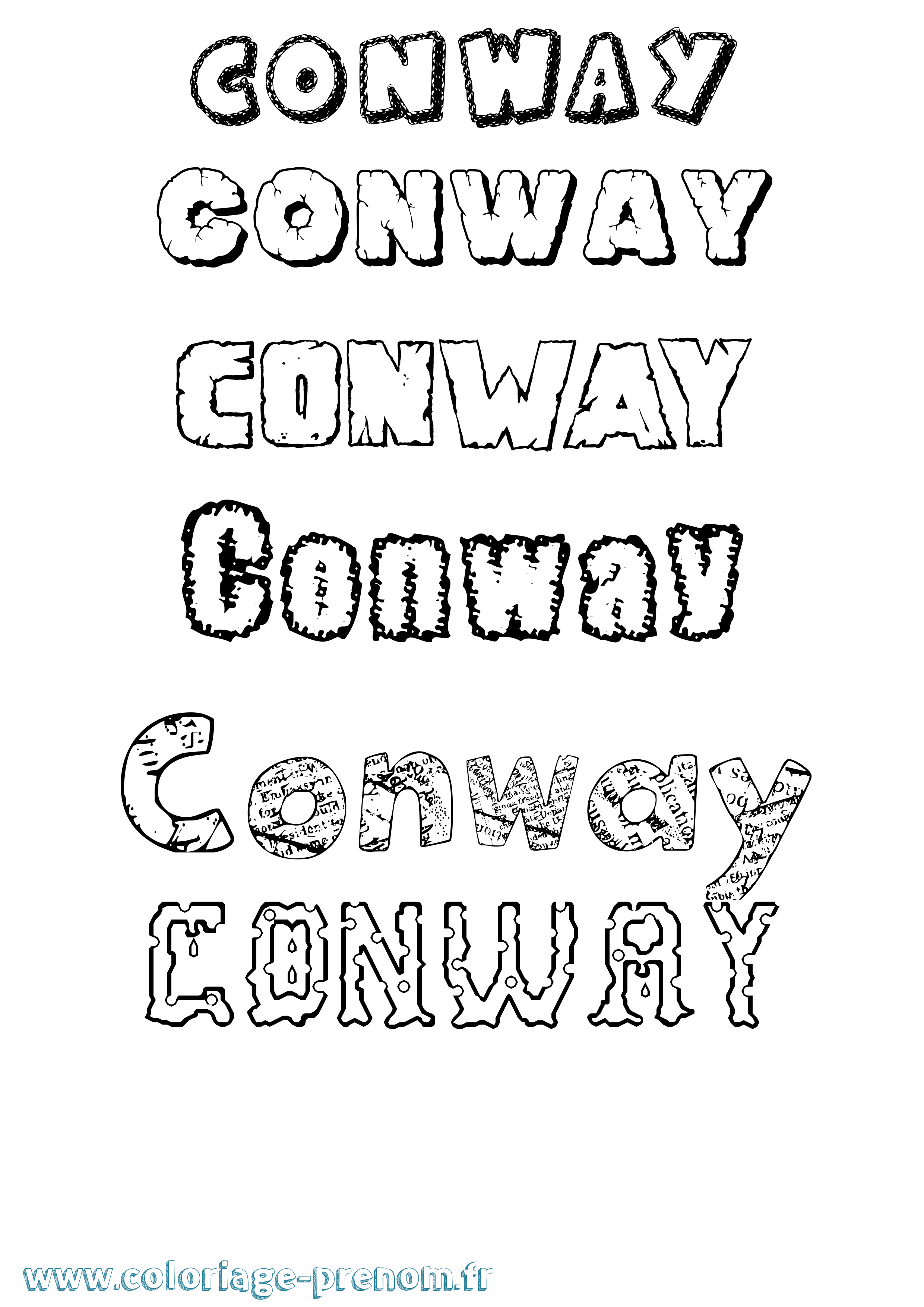 Coloriage prénom Conway Destructuré