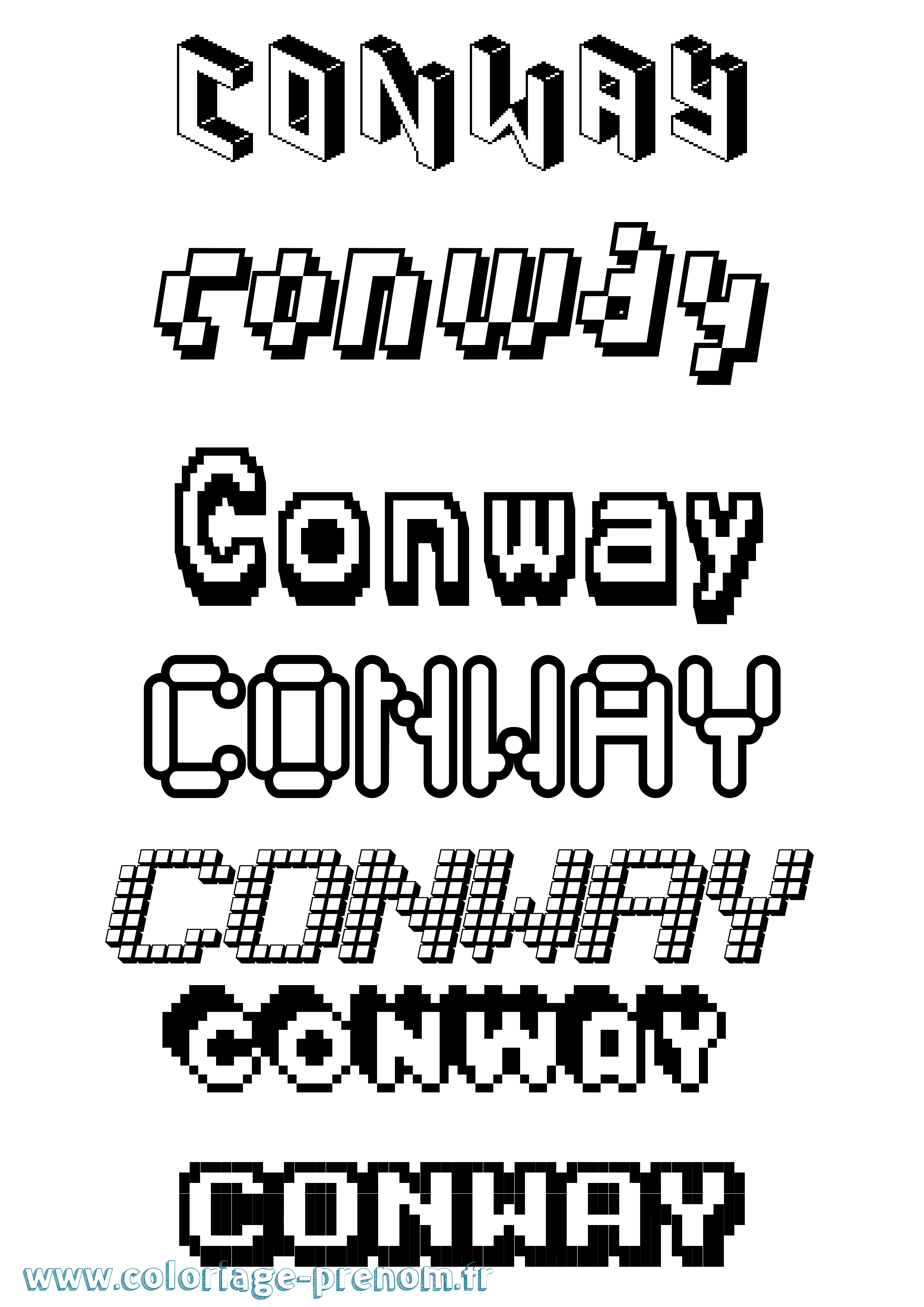 Coloriage prénom Conway Pixel