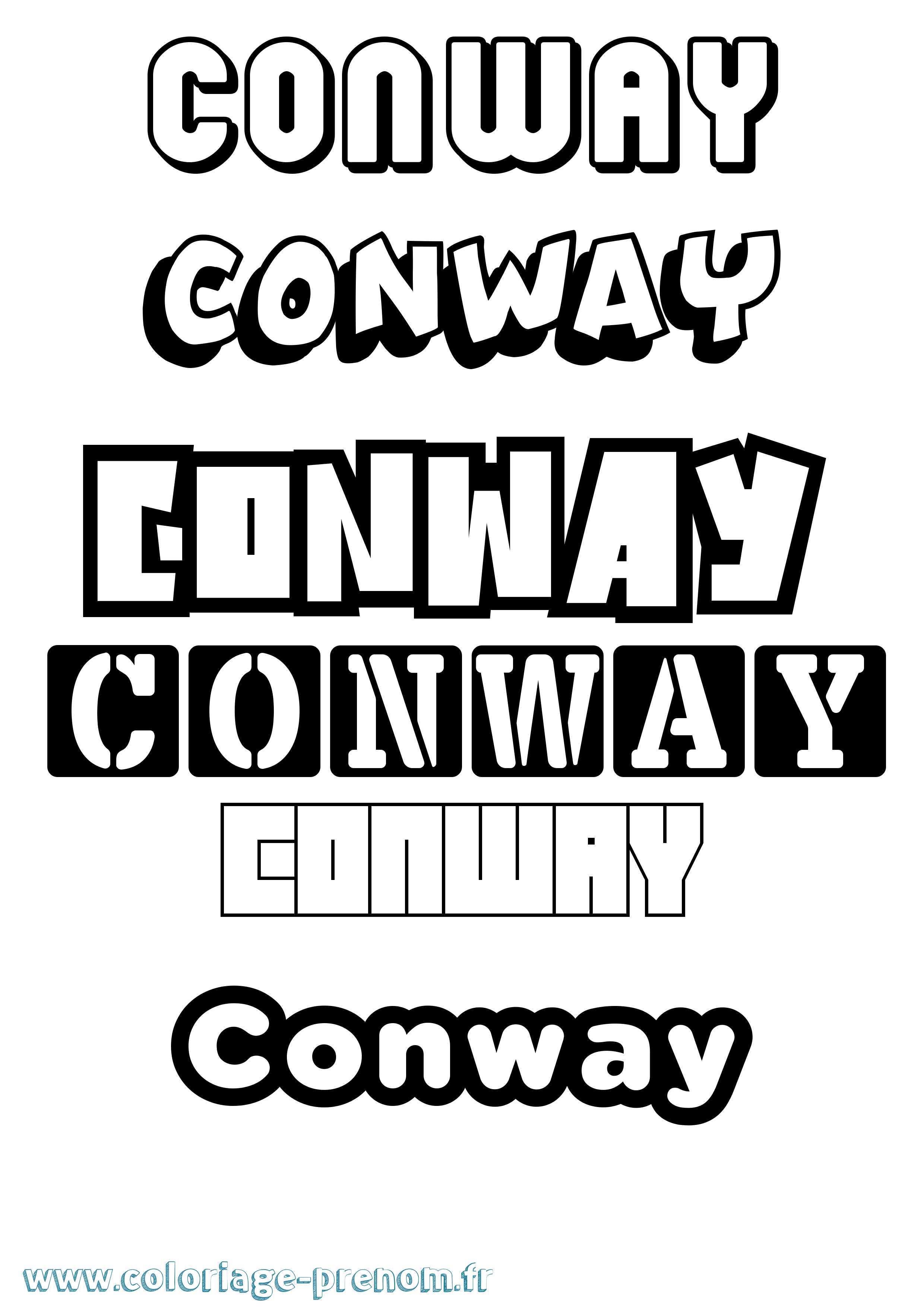 Coloriage prénom Conway Simple