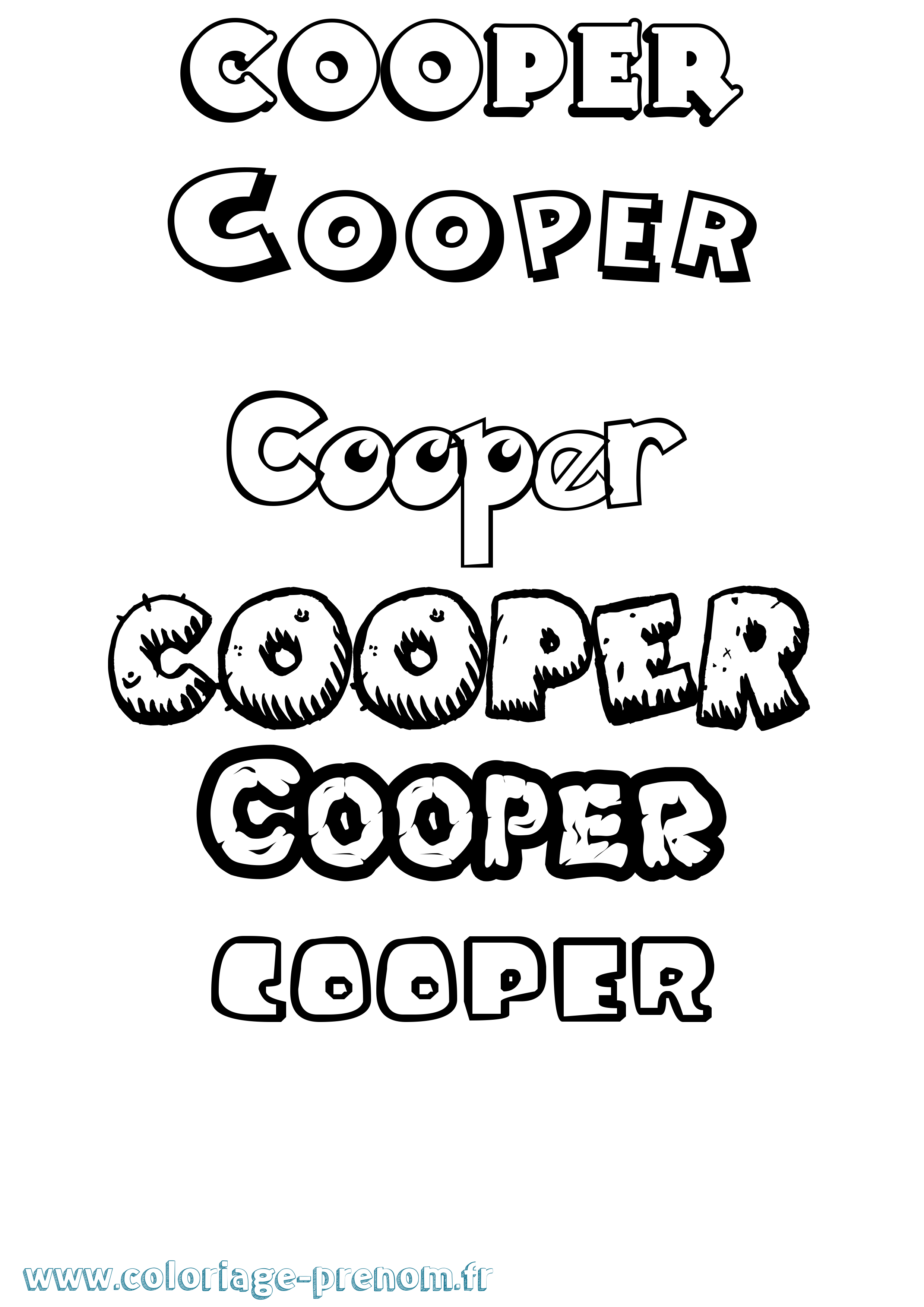Coloriage prénom Cooper Dessin Animé