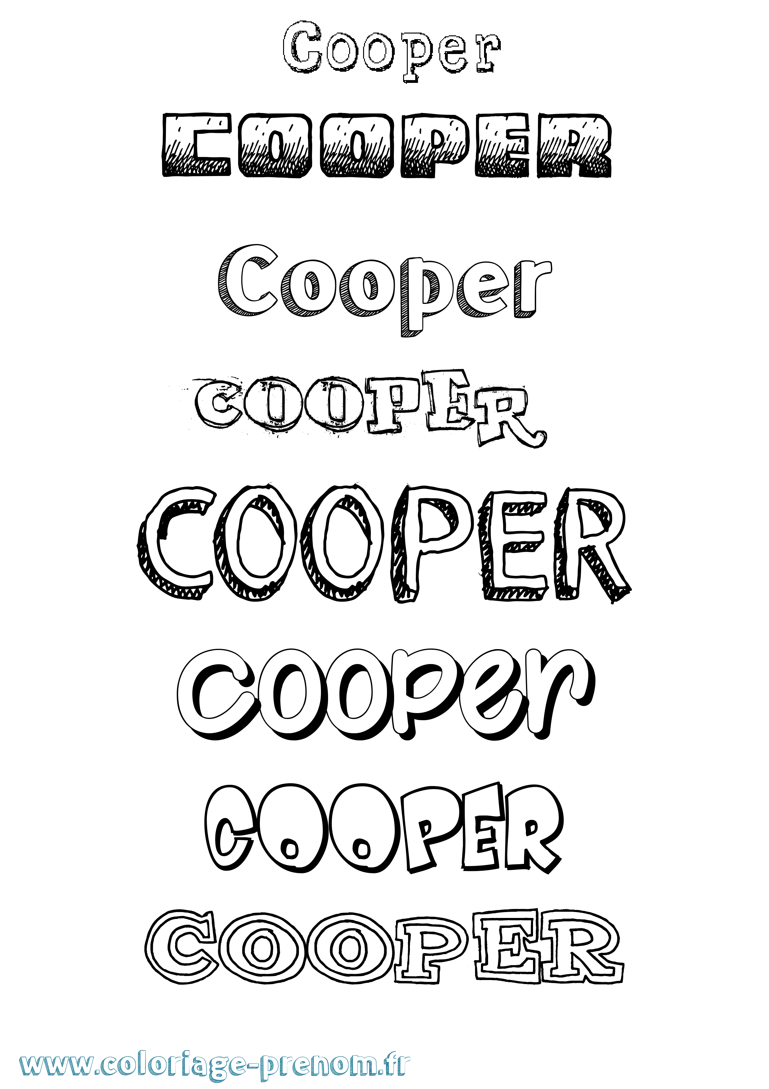 Coloriage prénom Cooper Dessiné