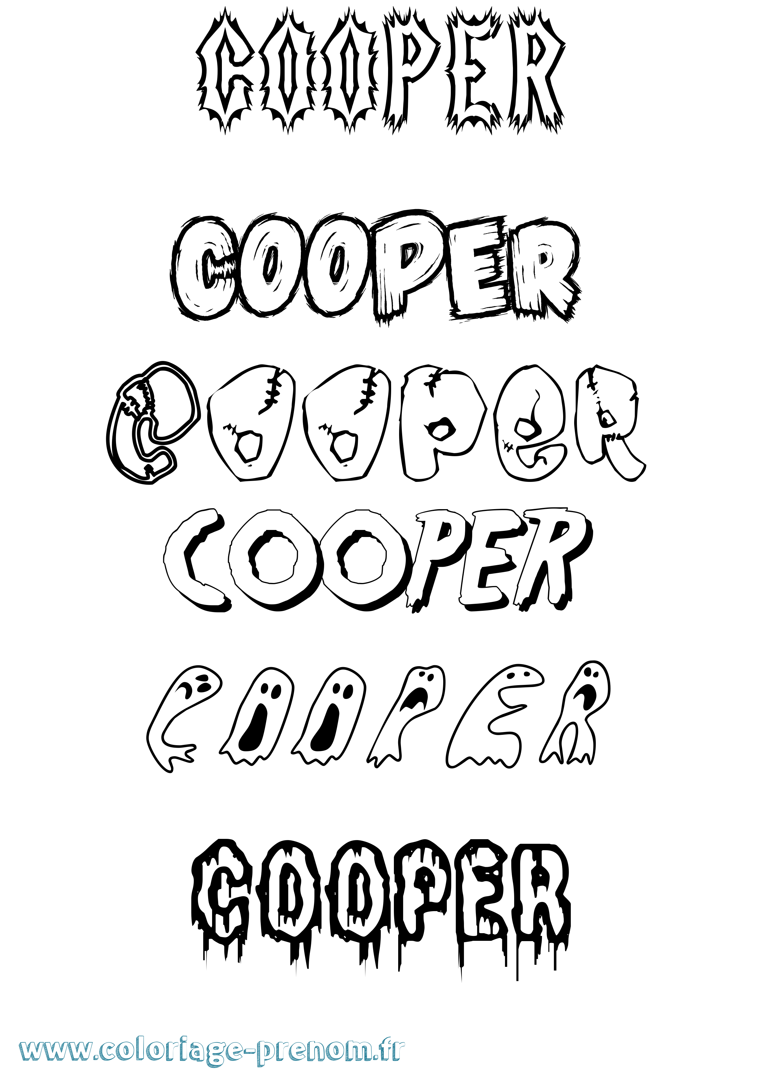 Coloriage prénom Cooper Frisson