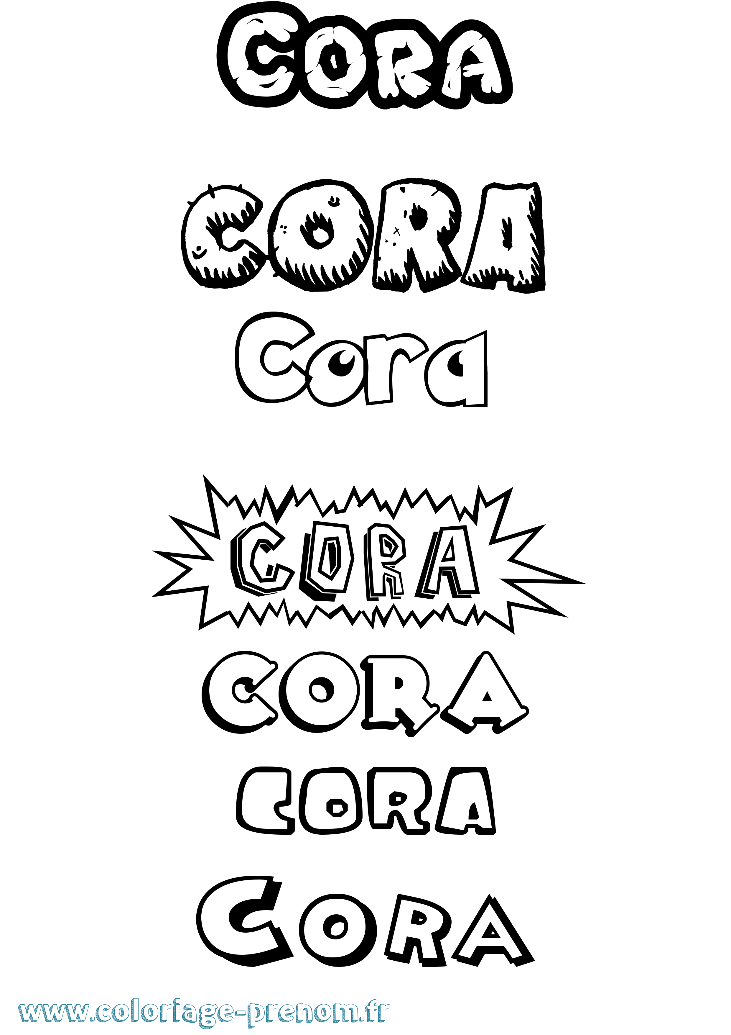 Coloriage Cora Dessin Animé Coloriage prénom Cora Dessin Animé