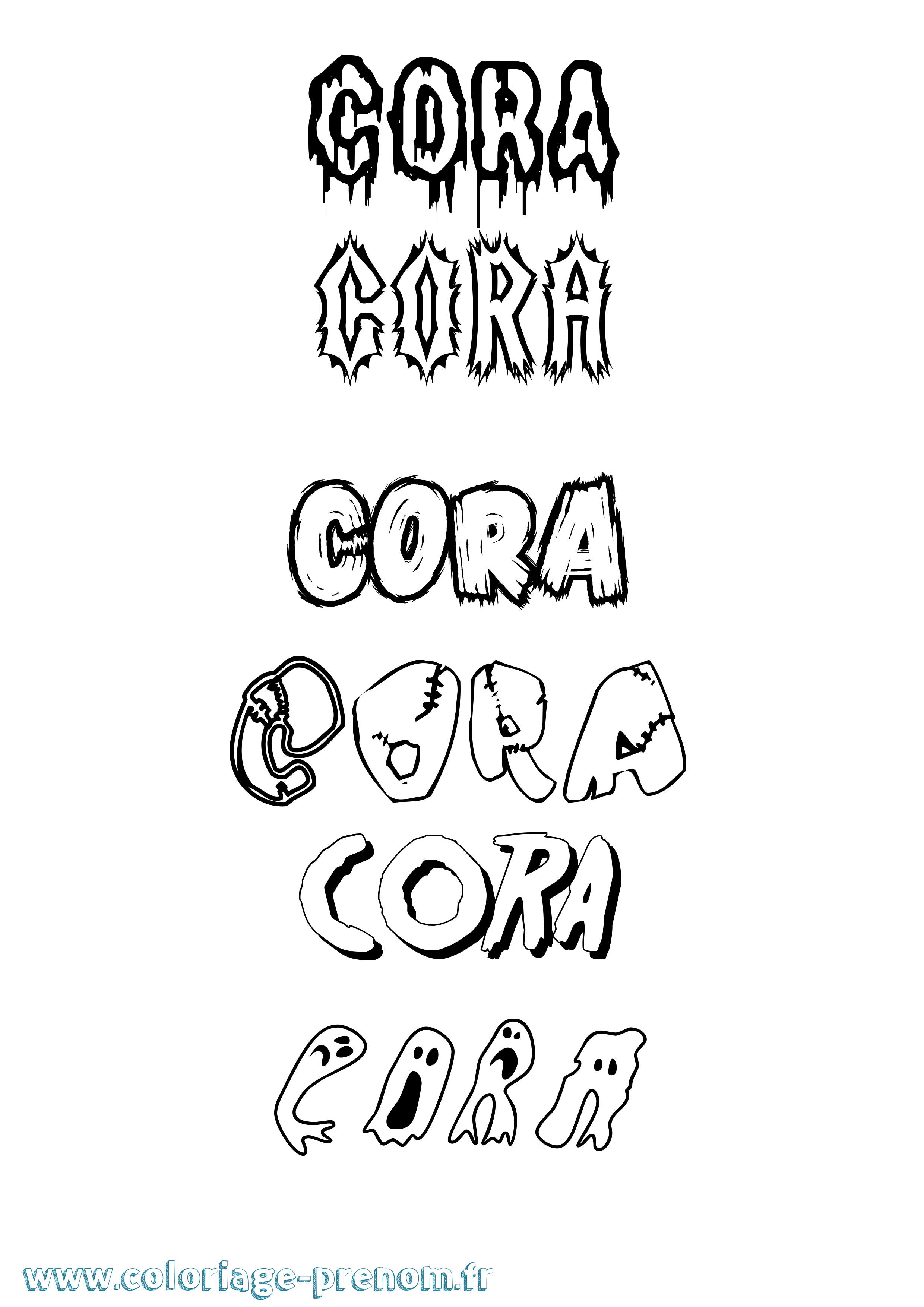 Coloriage Cora Frisson Coloriage prénom Cora Frisson