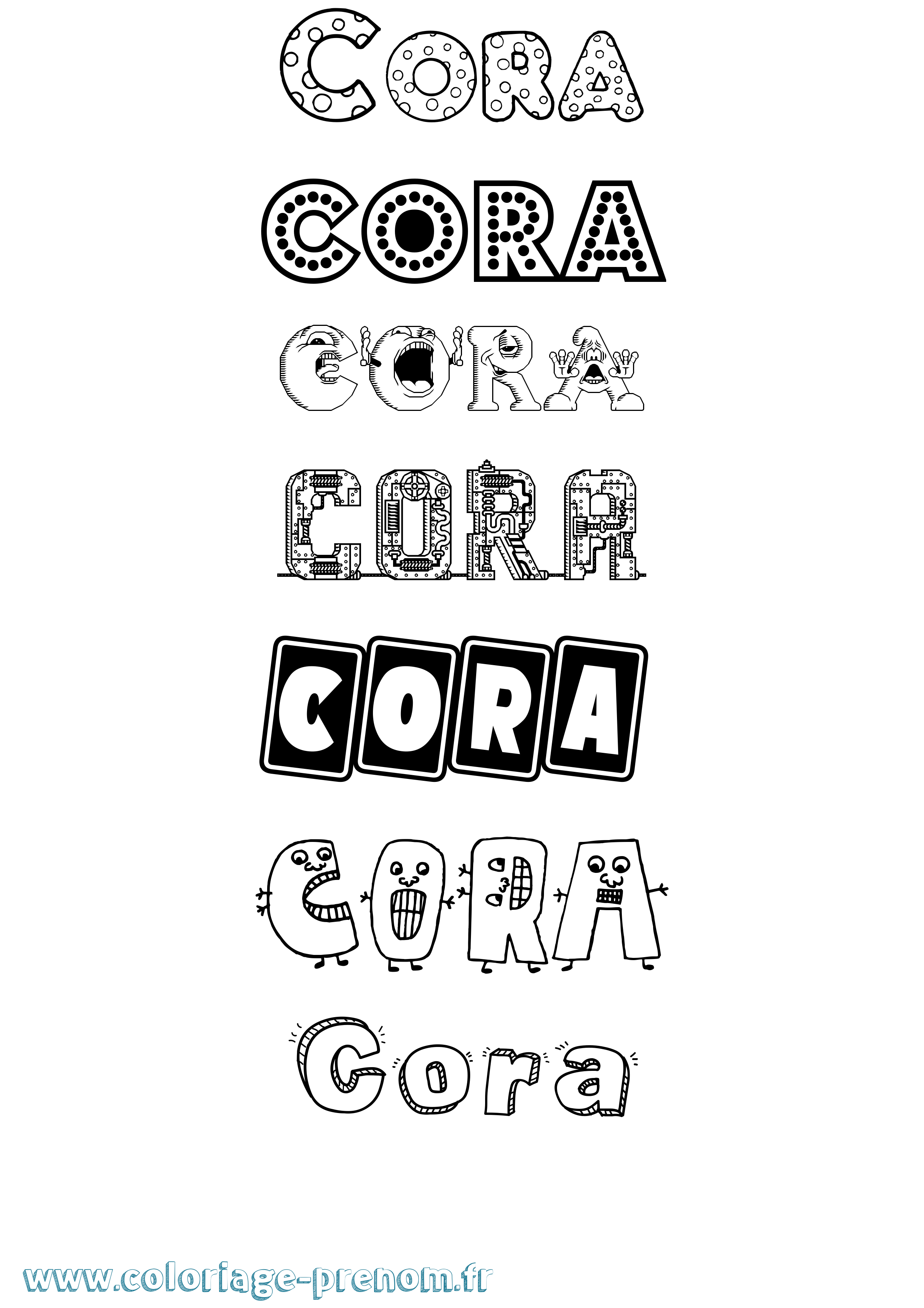 Coloriage Cora Fun Coloriage prénom Cora Fun