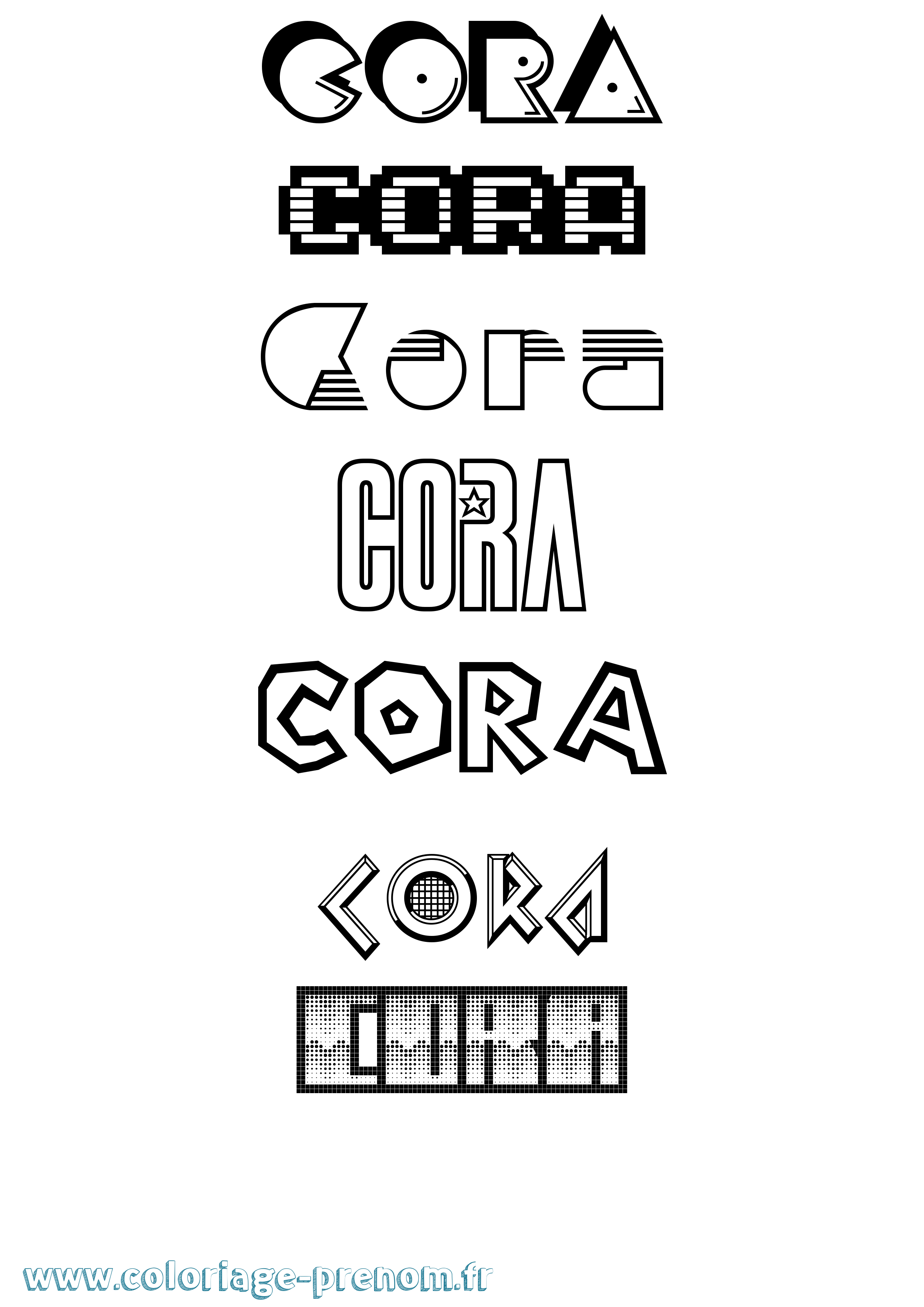 Coloriage Cora Jeux Vidéos Coloriage prénom Cora Jeux Vidéos