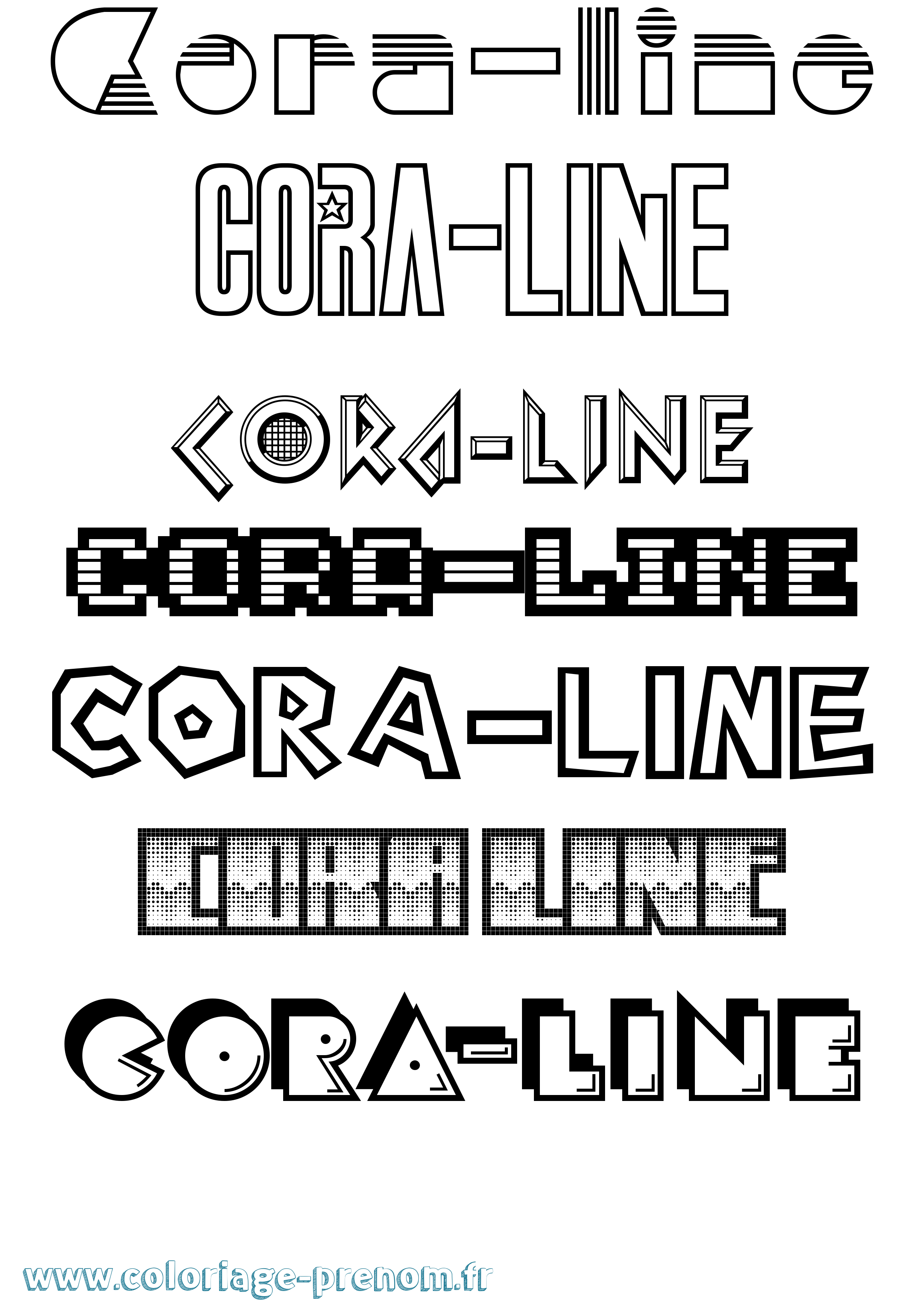 Coloriage prénom Cora-Line Jeux Vidéos