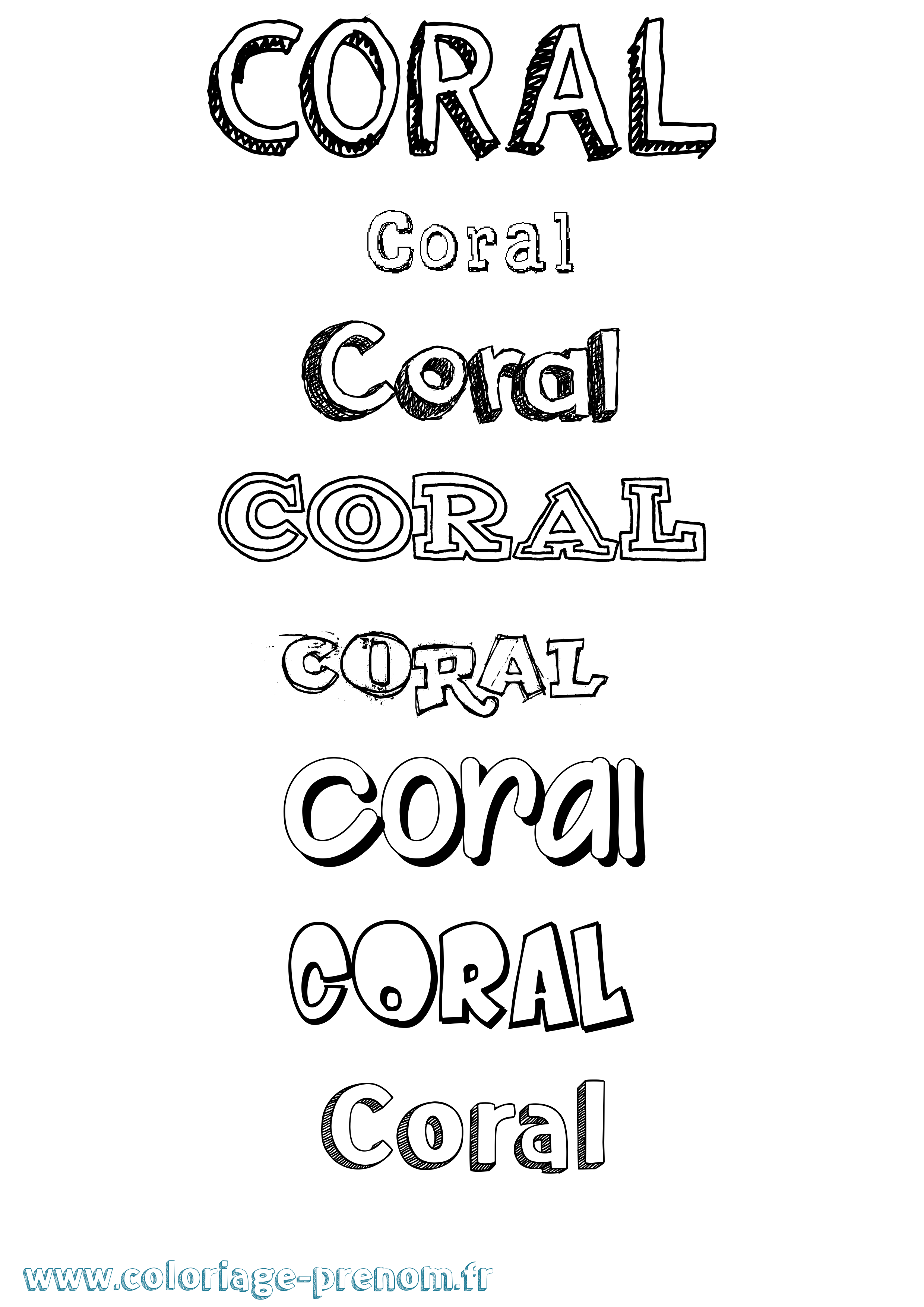 Coloriage prénom Coral Dessiné