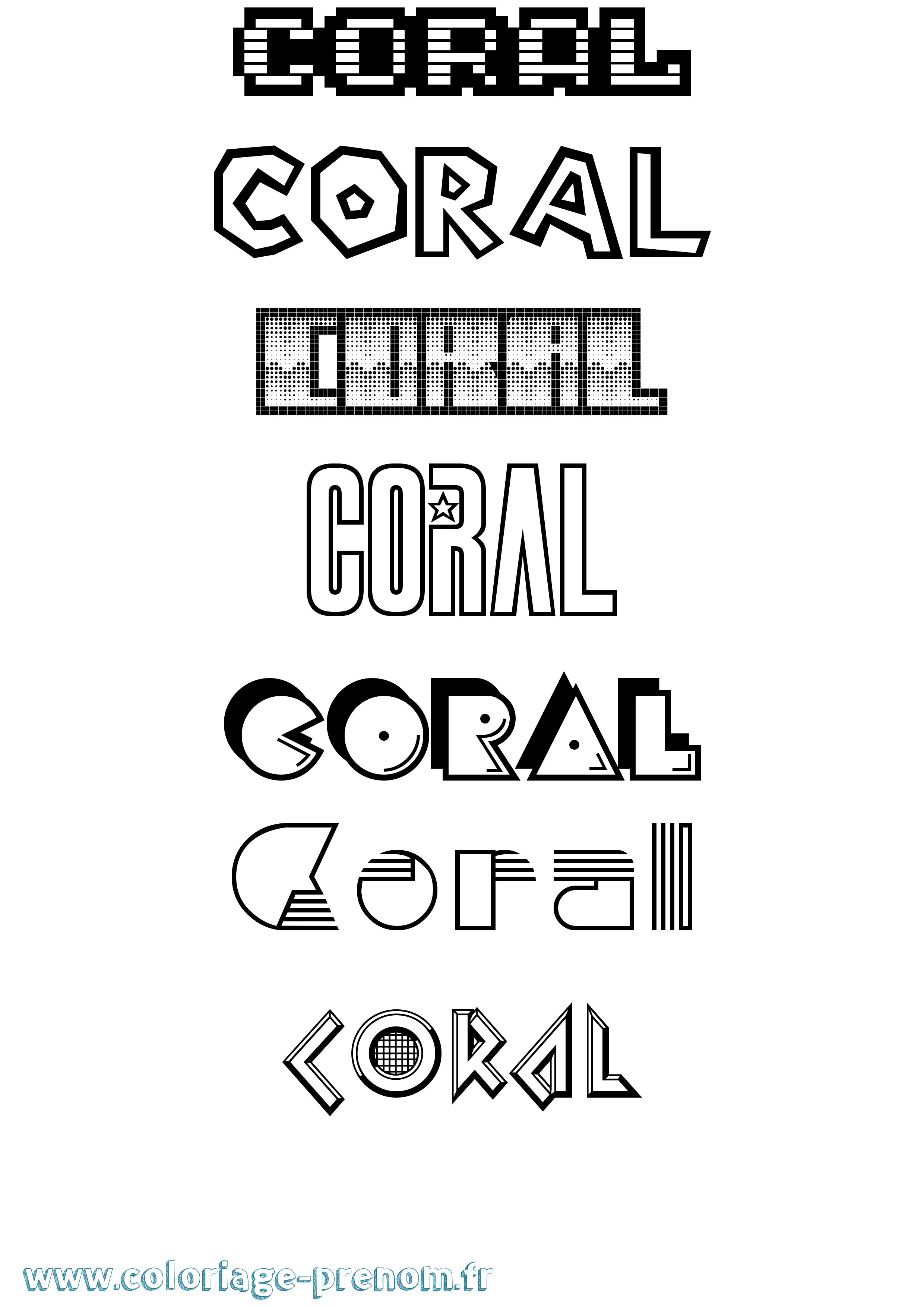 Coloriage prénom Coral Jeux Vidéos