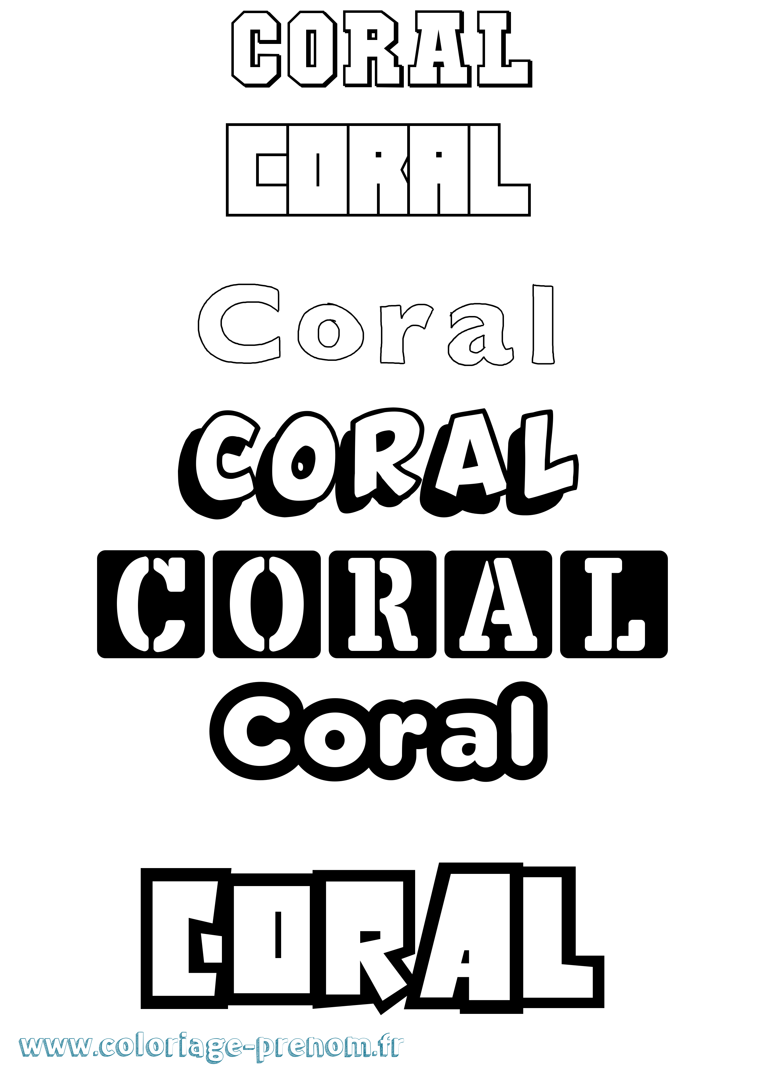 Coloriage prénom Coral Simple