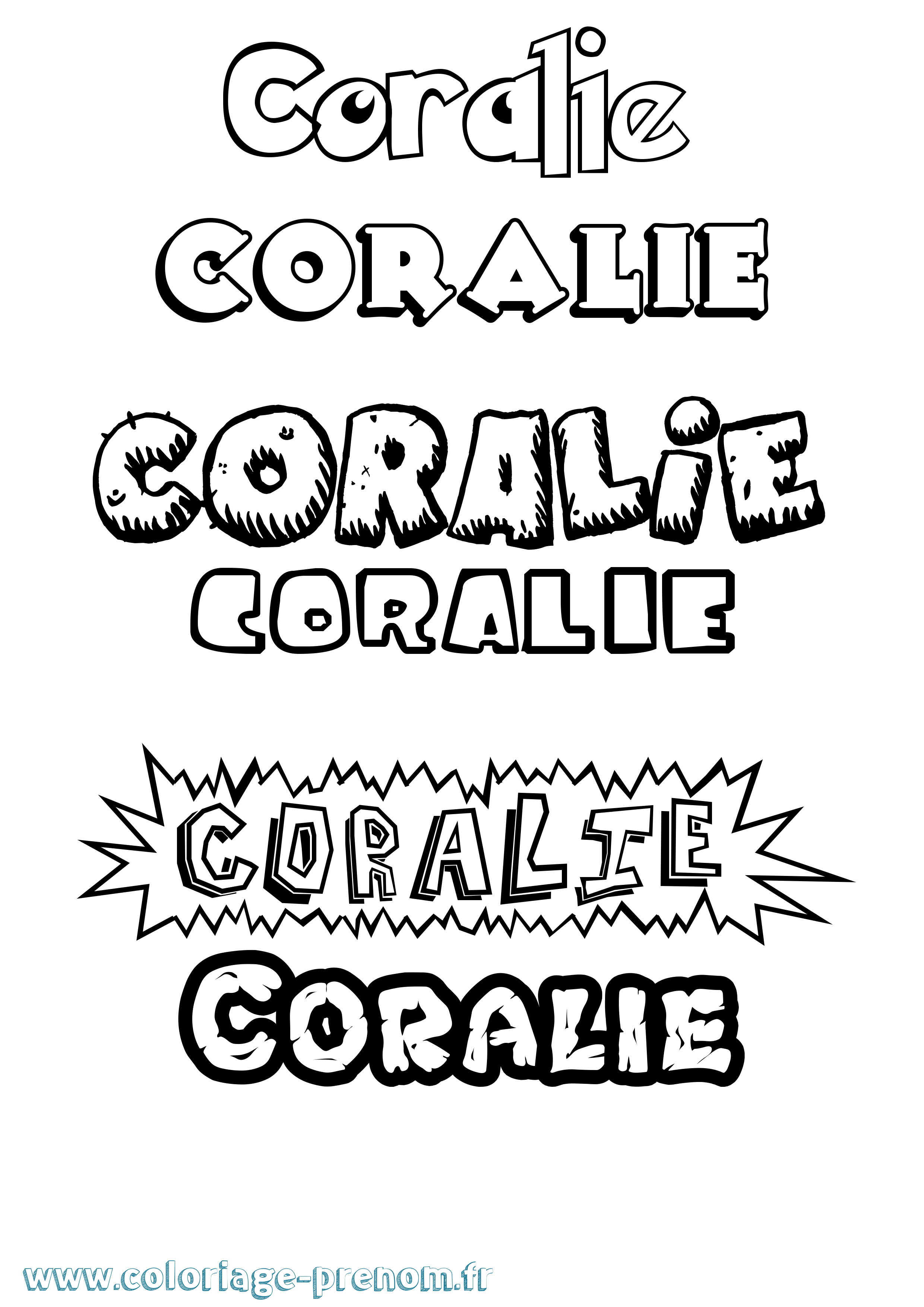 Coloriage prénom Coralie Dessin Animé