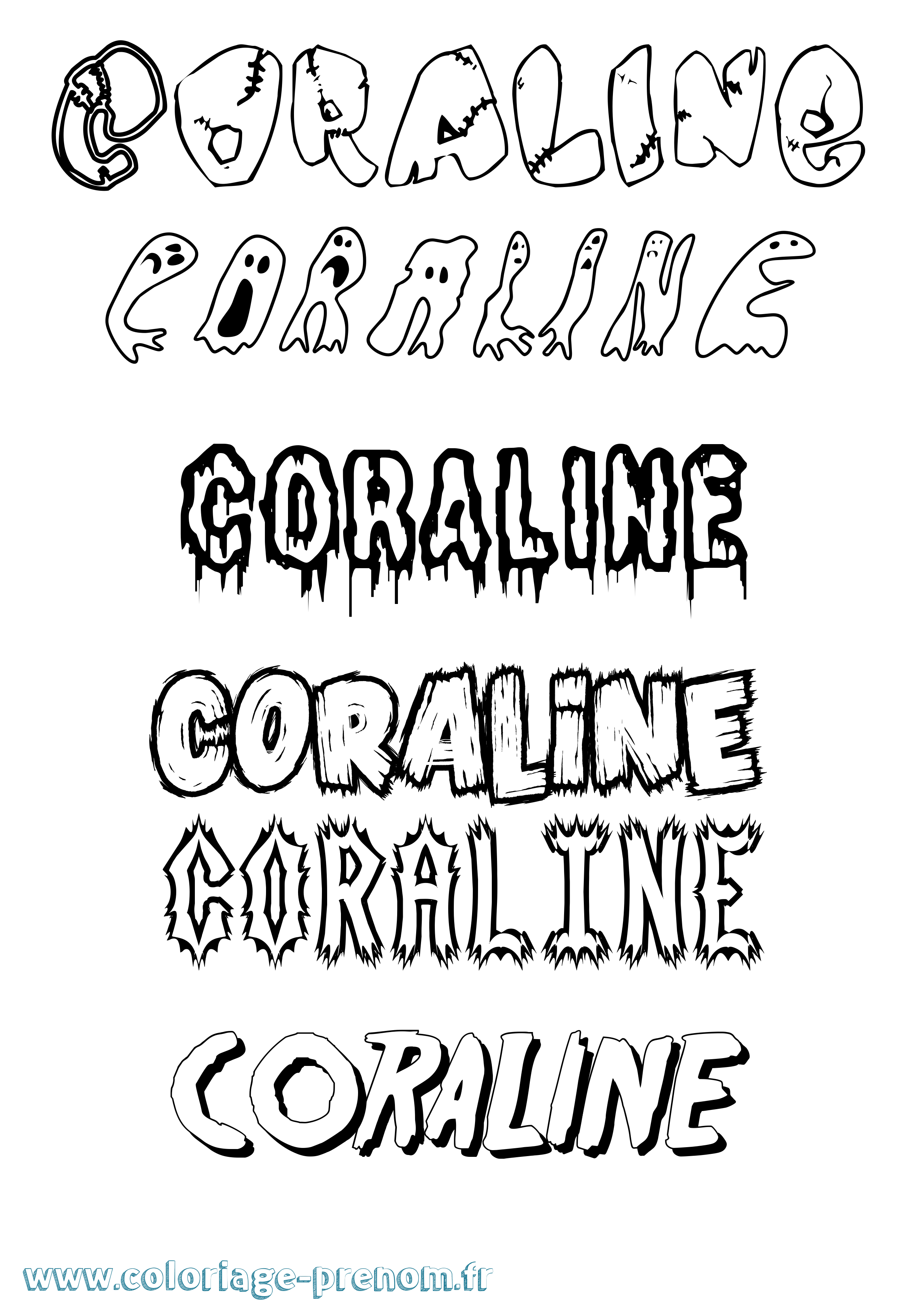 Coloriage prénom Coraline