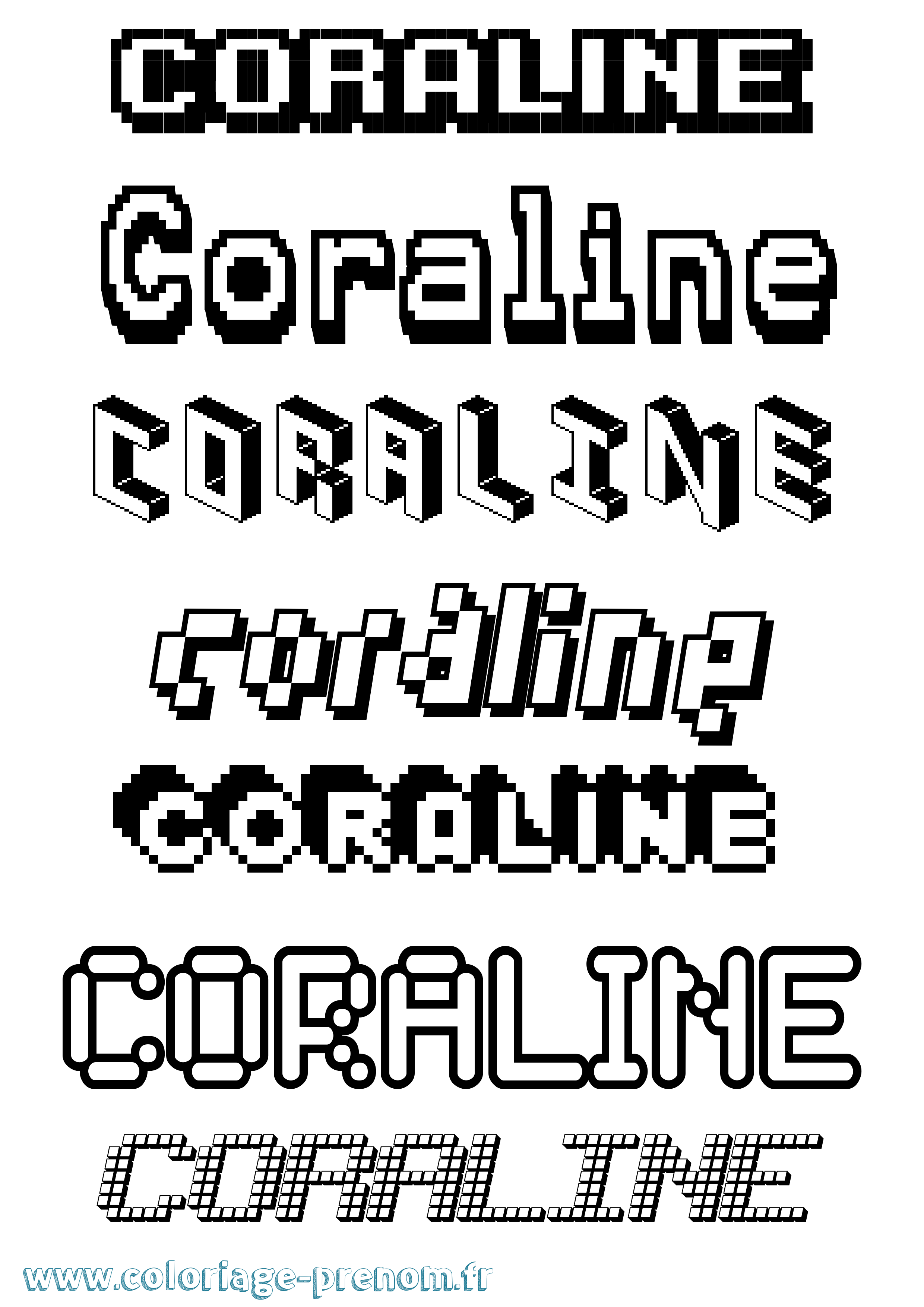Coloriage prénom Coraline