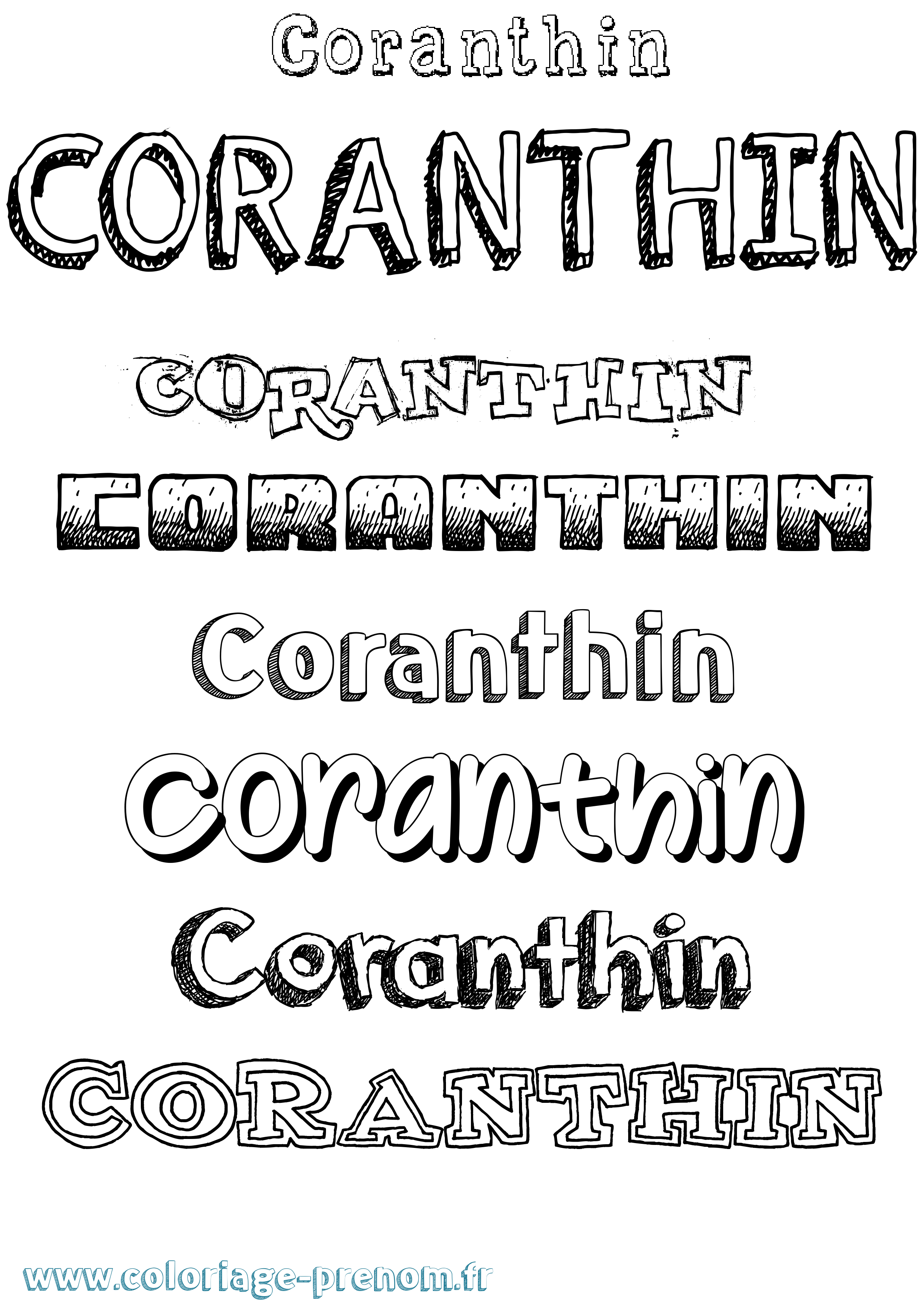 Coloriage Coranthin Dessiné Coloriage prénom Coranthin Dessiné