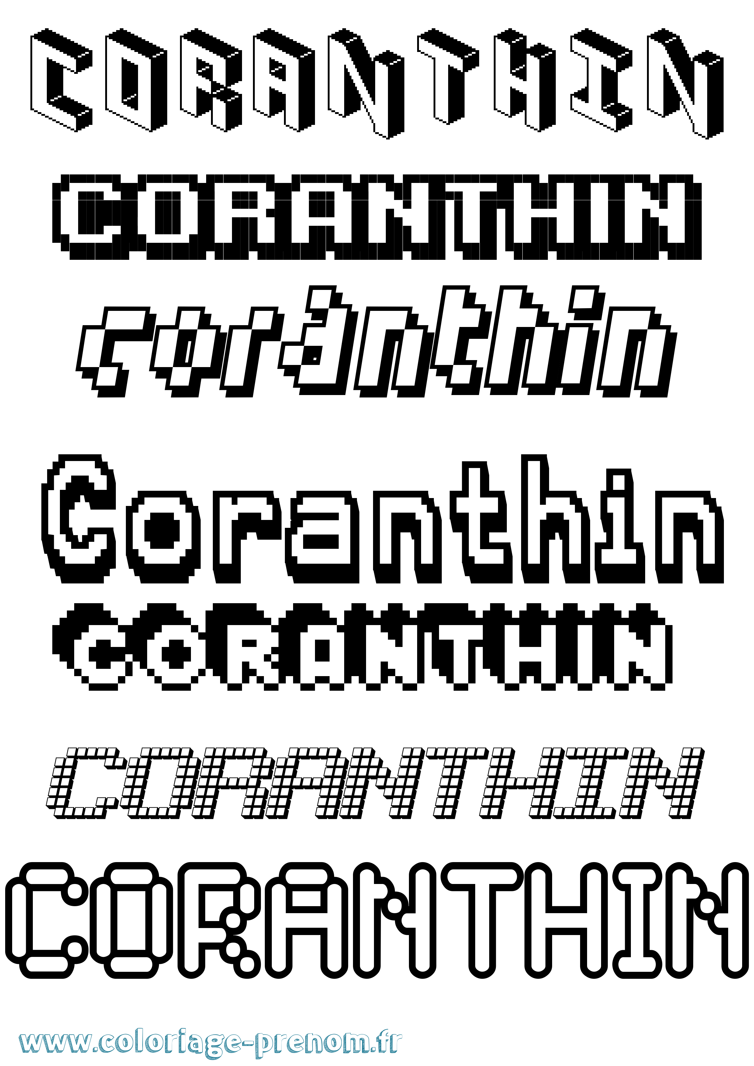 Coloriage Coranthin Pixel Coloriage prénom Coranthin Pixel