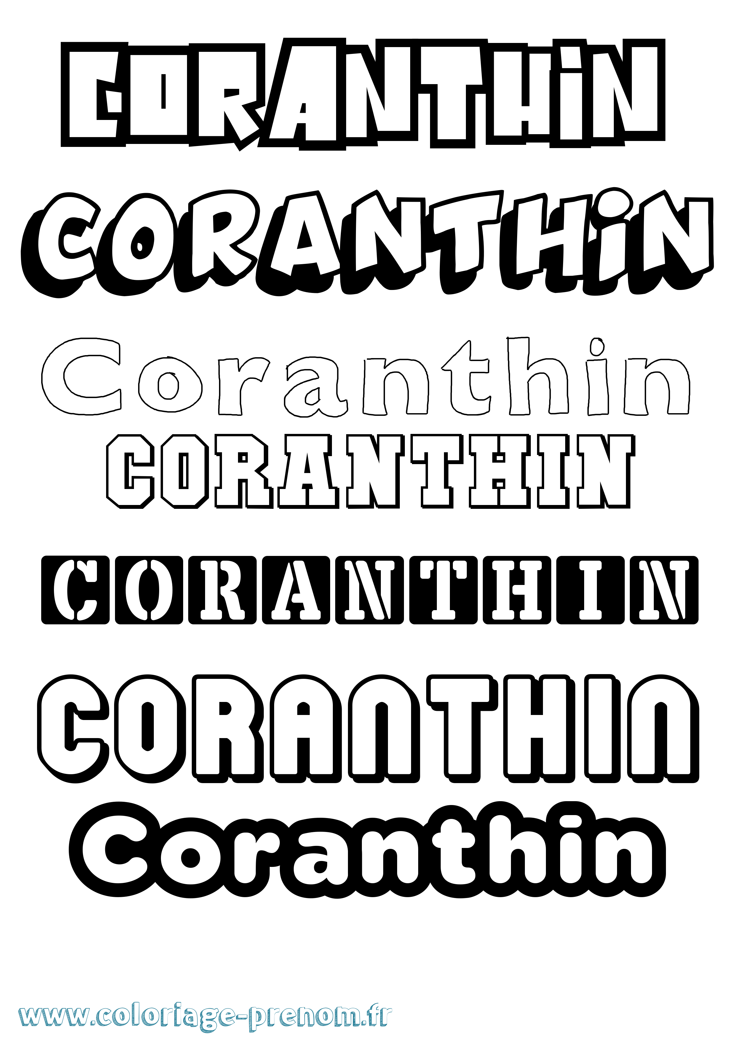 Coloriage Coranthin Simple Coloriage prénom Coranthin Simple