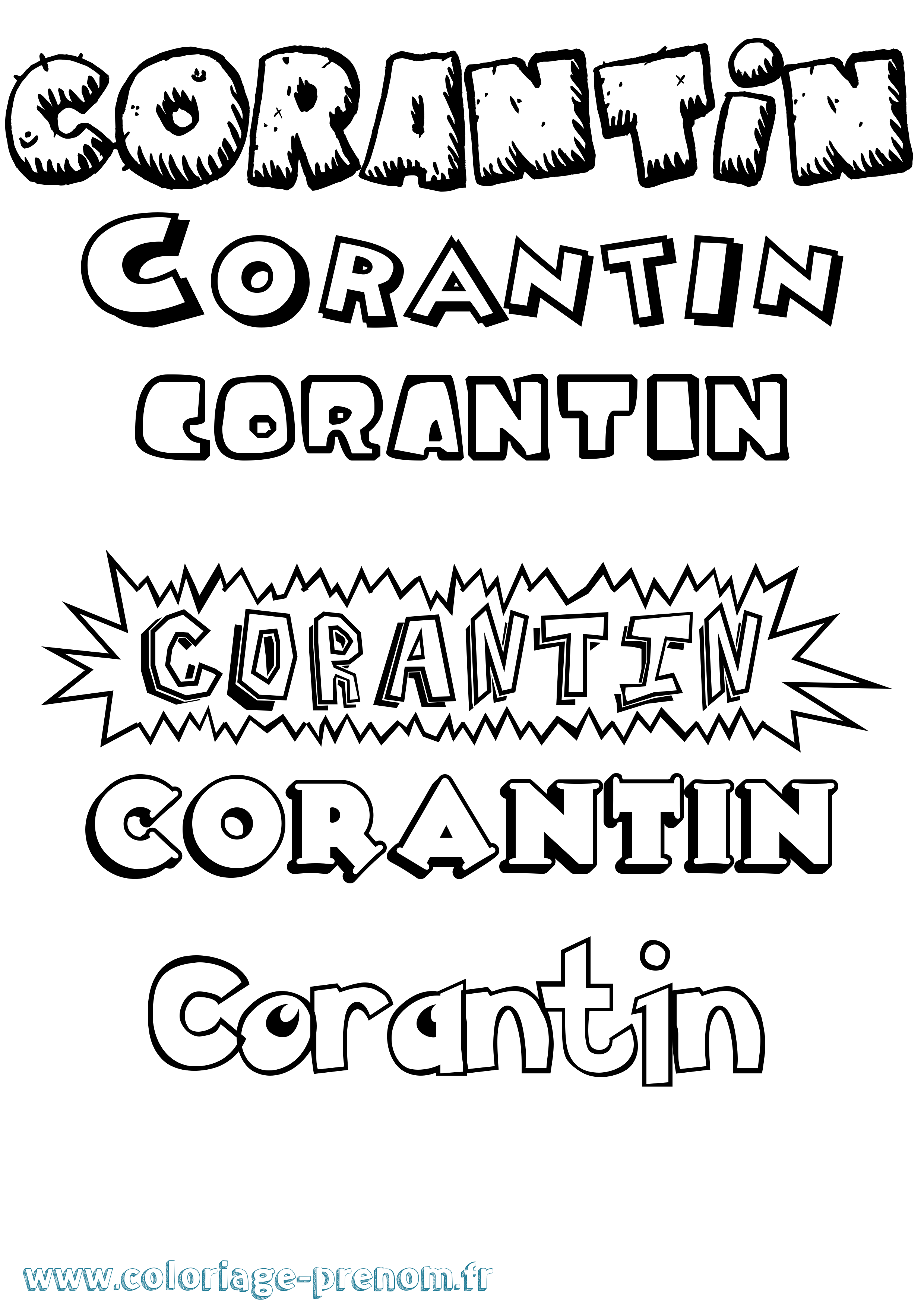 Coloriage prénom Corantin Dessin Animé