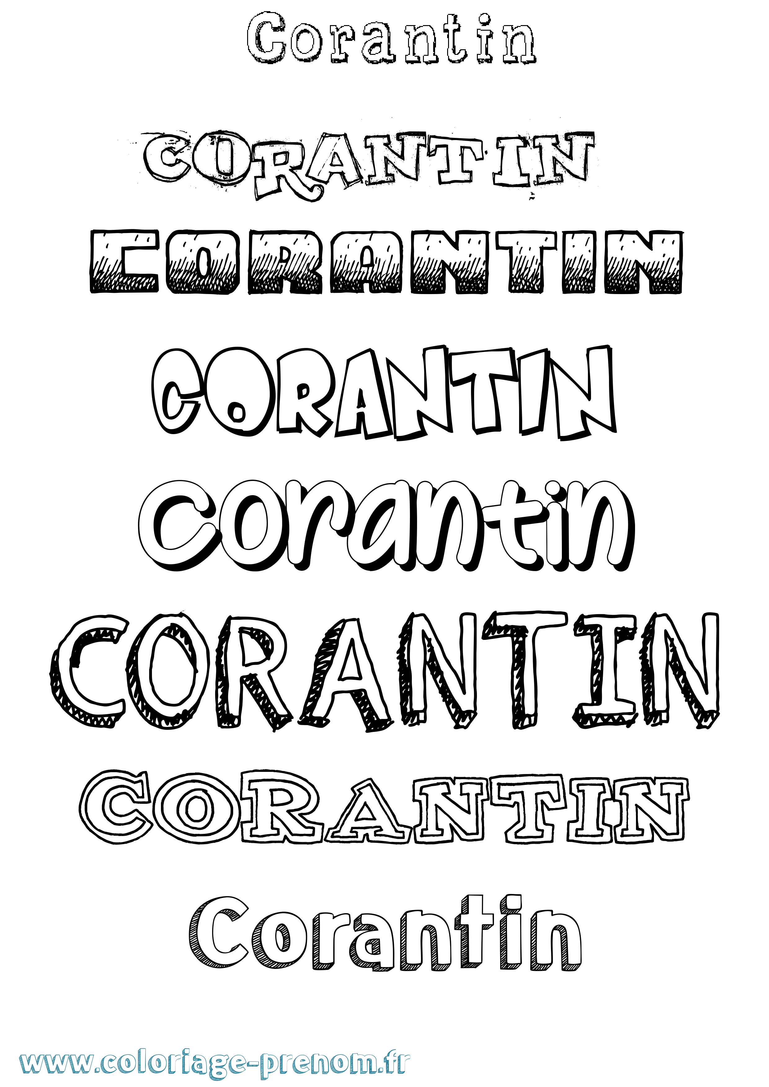 Coloriage prénom Corantin Dessiné