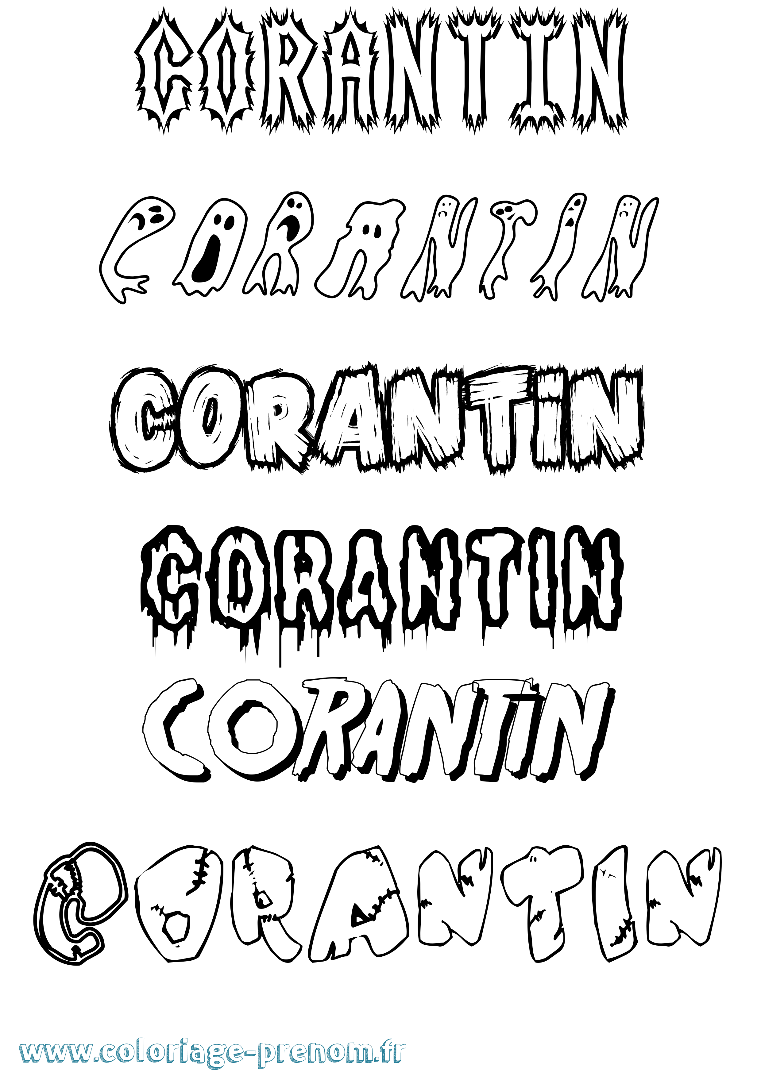 Coloriage prénom Corantin Frisson