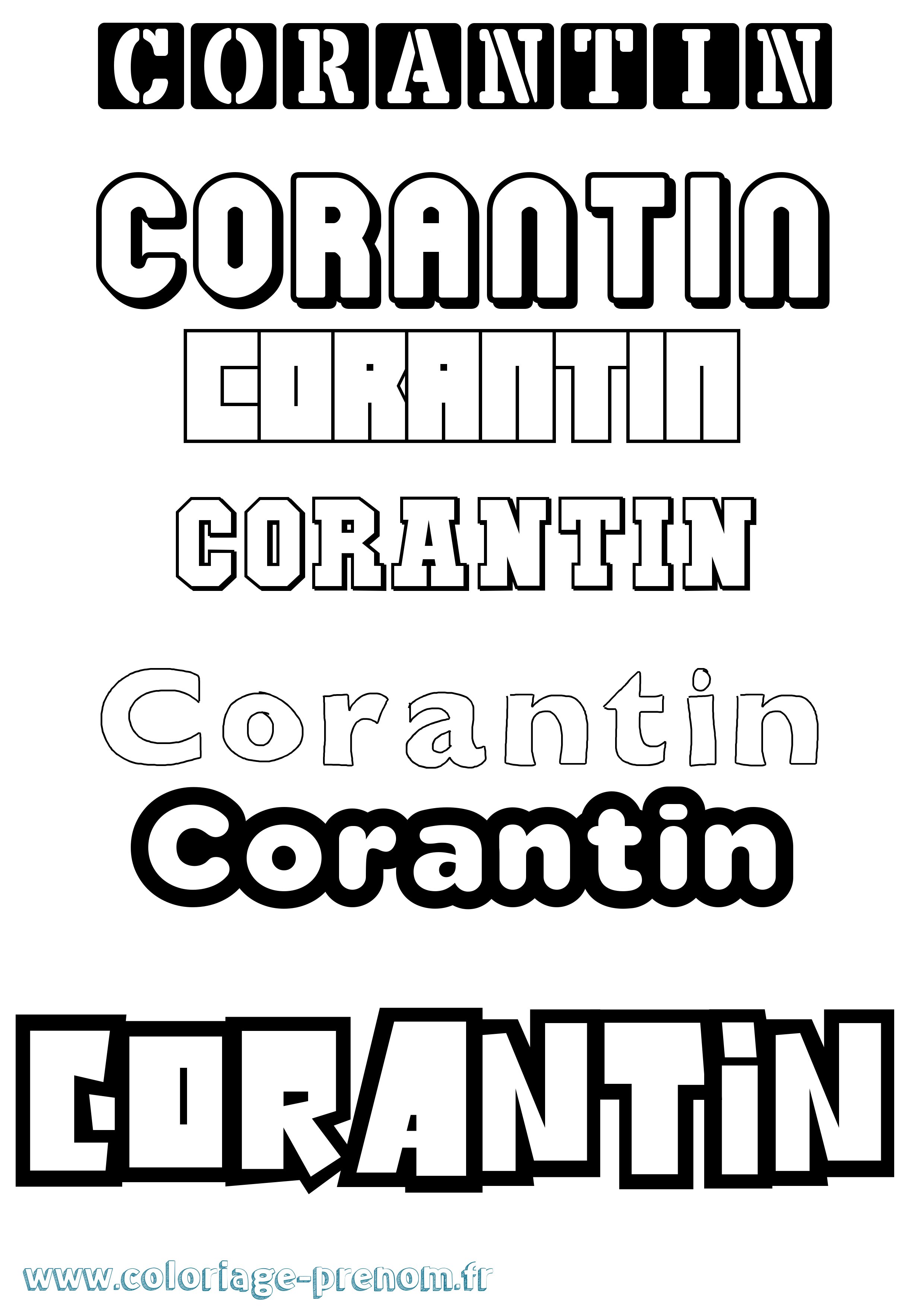 Coloriage prénom Corantin Simple