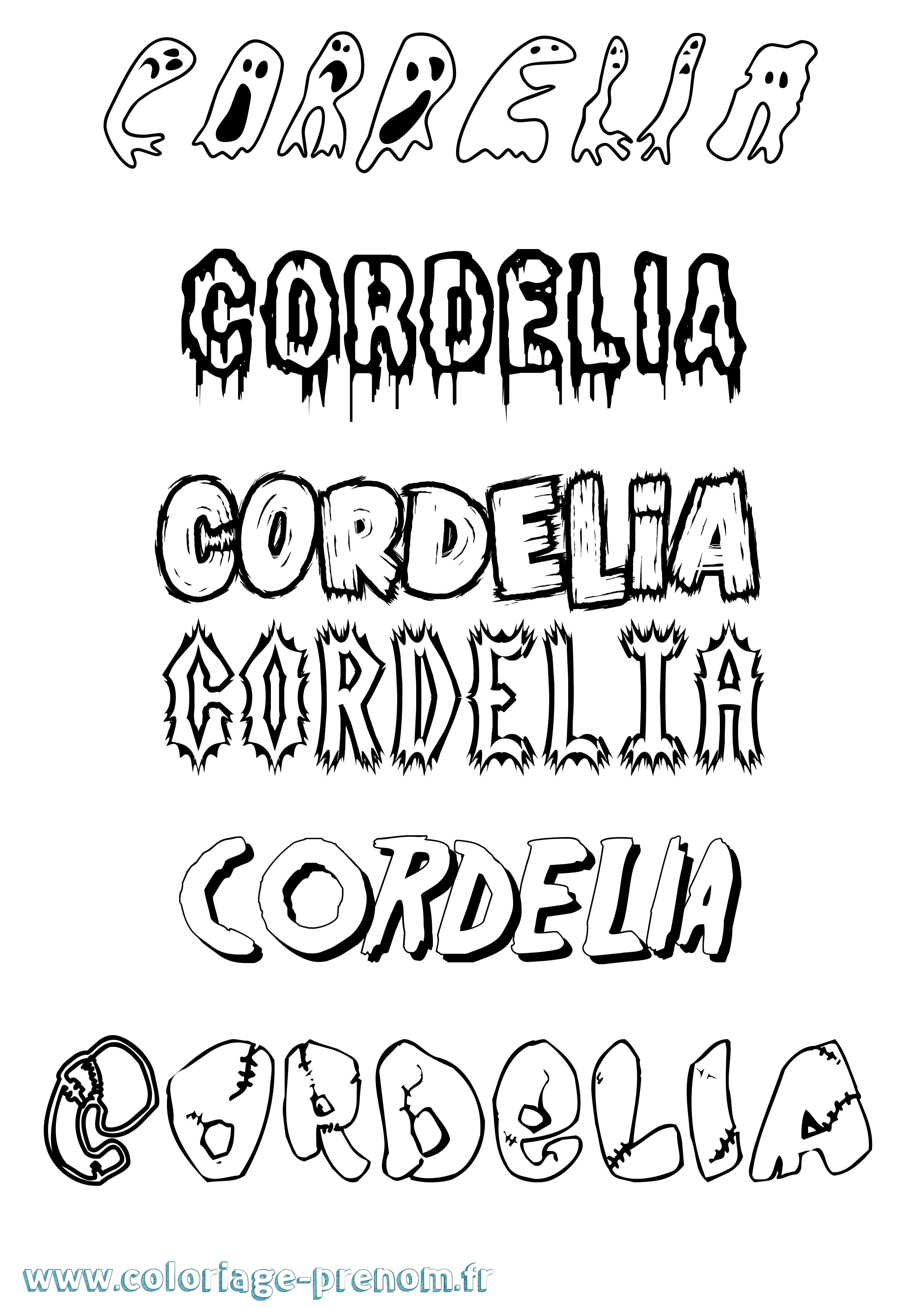 Coloriage prénom Cordelia Frisson