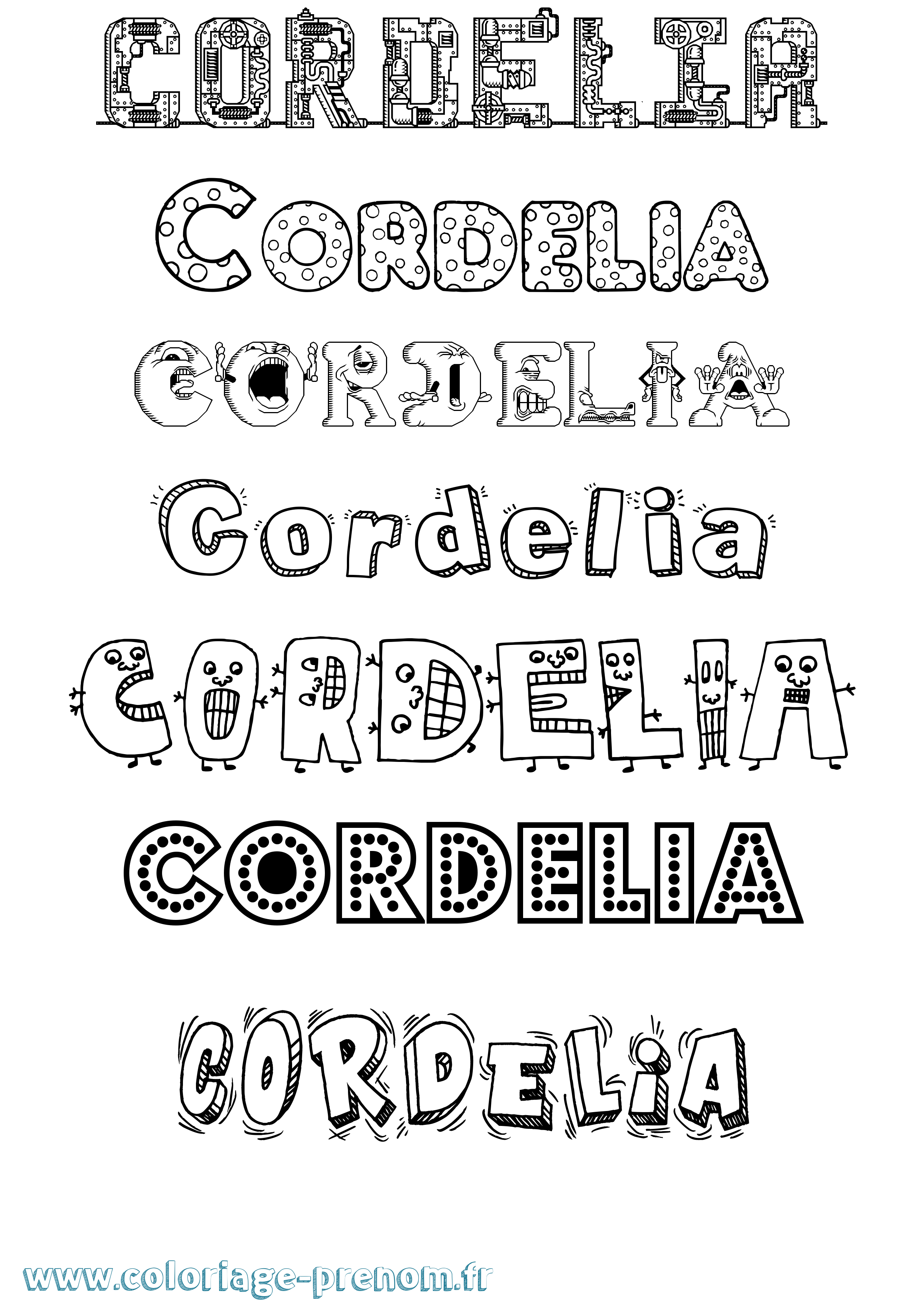 Coloriage prénom Cordelia Fun