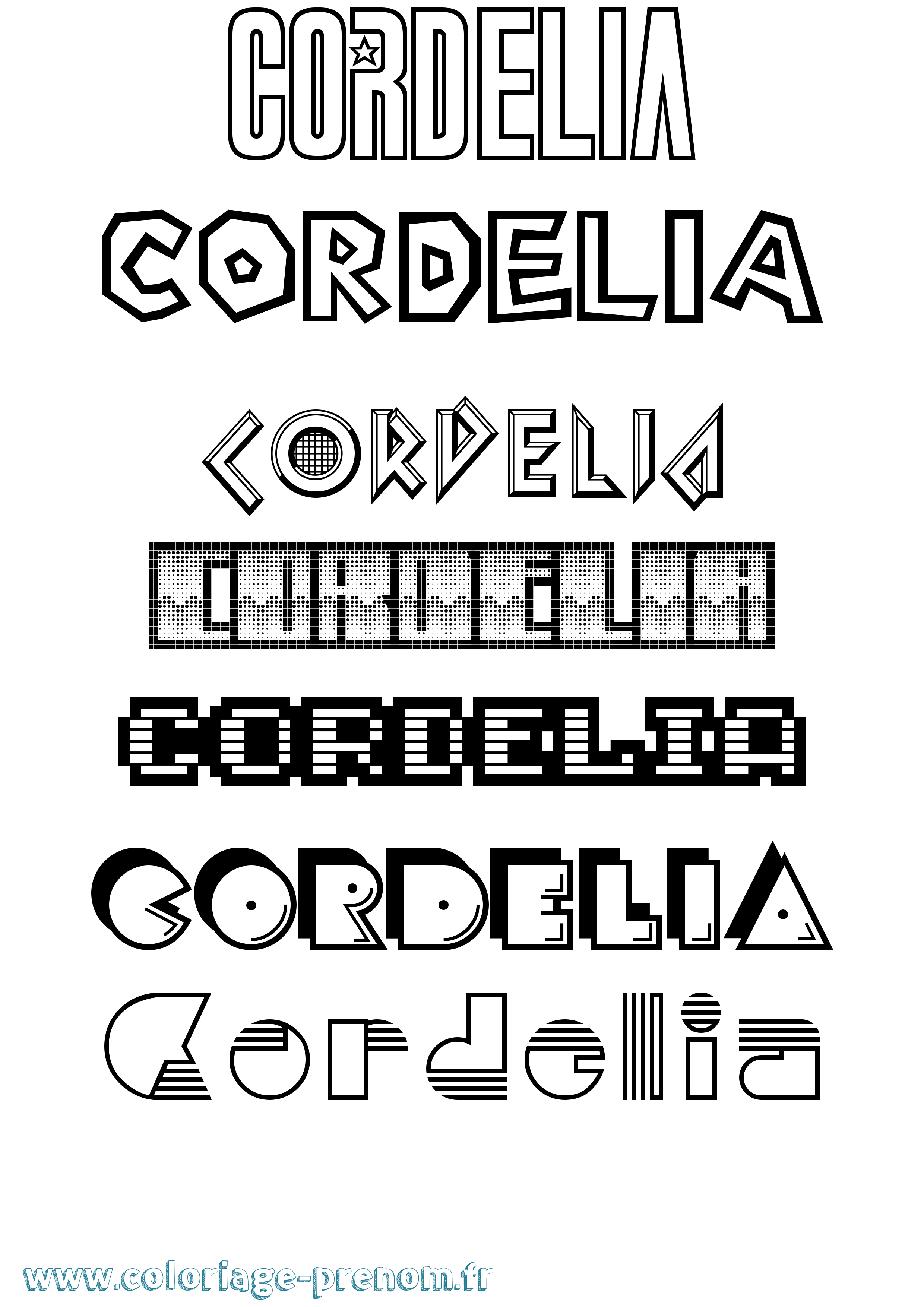 Coloriage prénom Cordelia Jeux Vidéos