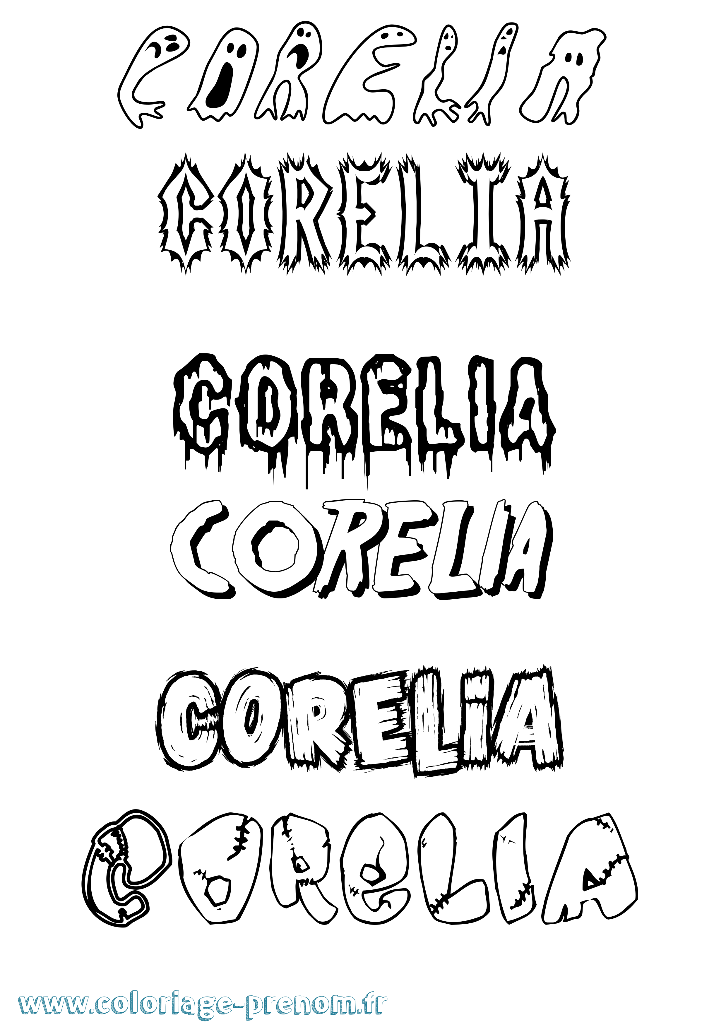 Coloriage prénom Corelia Frisson