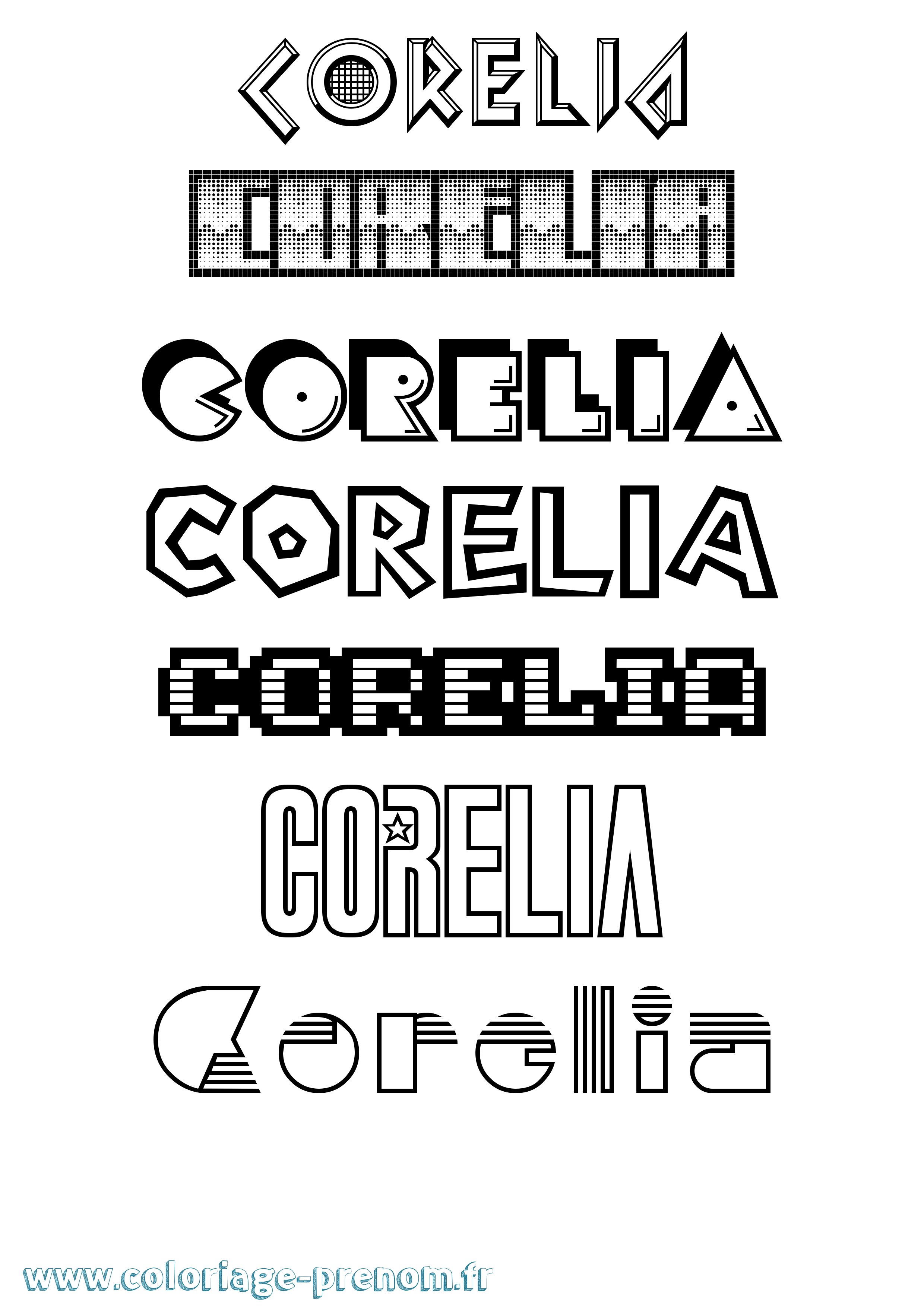 Coloriage prénom Corelia Jeux Vidéos