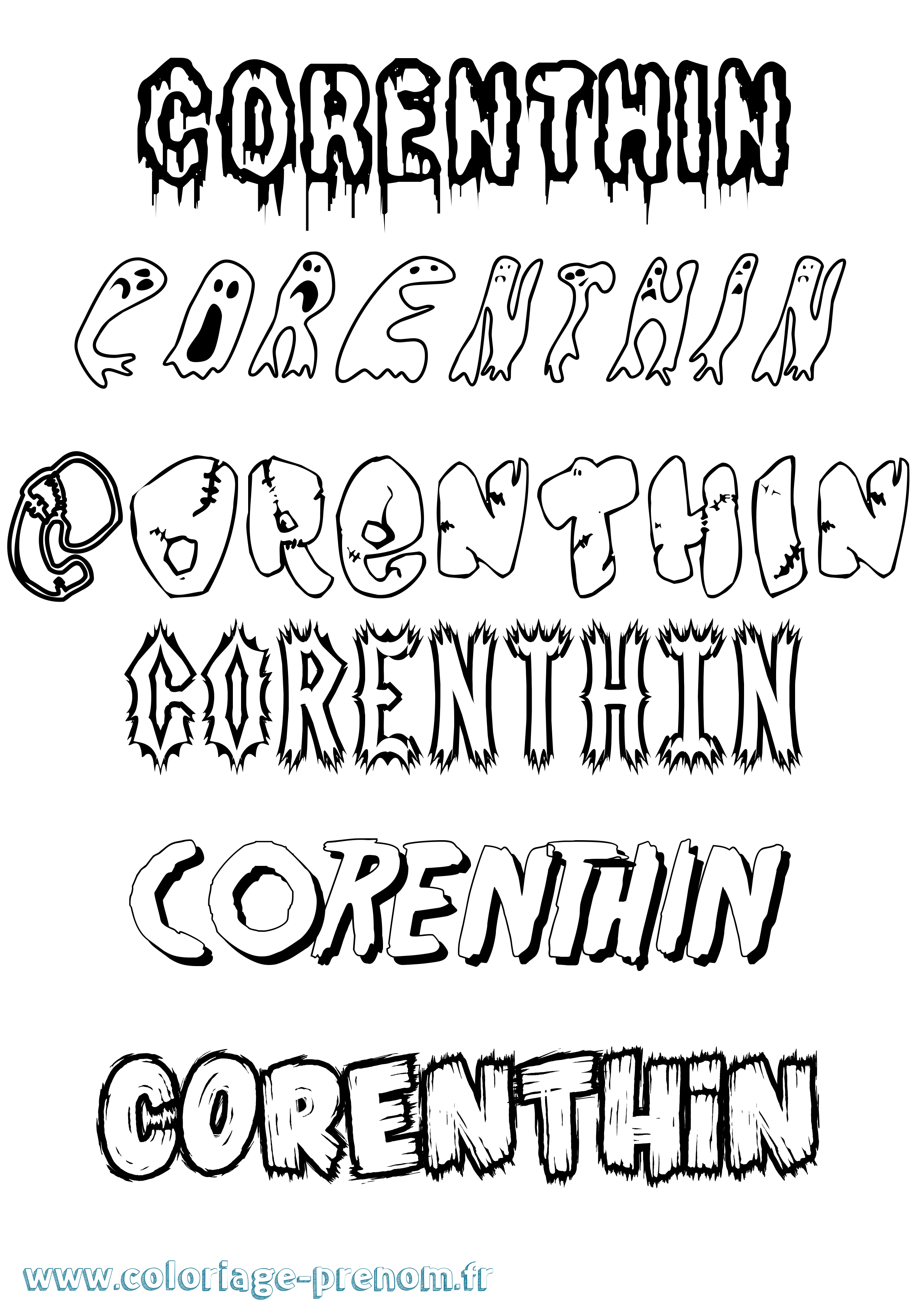 Coloriage Corenthin Frisson Coloriage prénom Corenthin Frisson