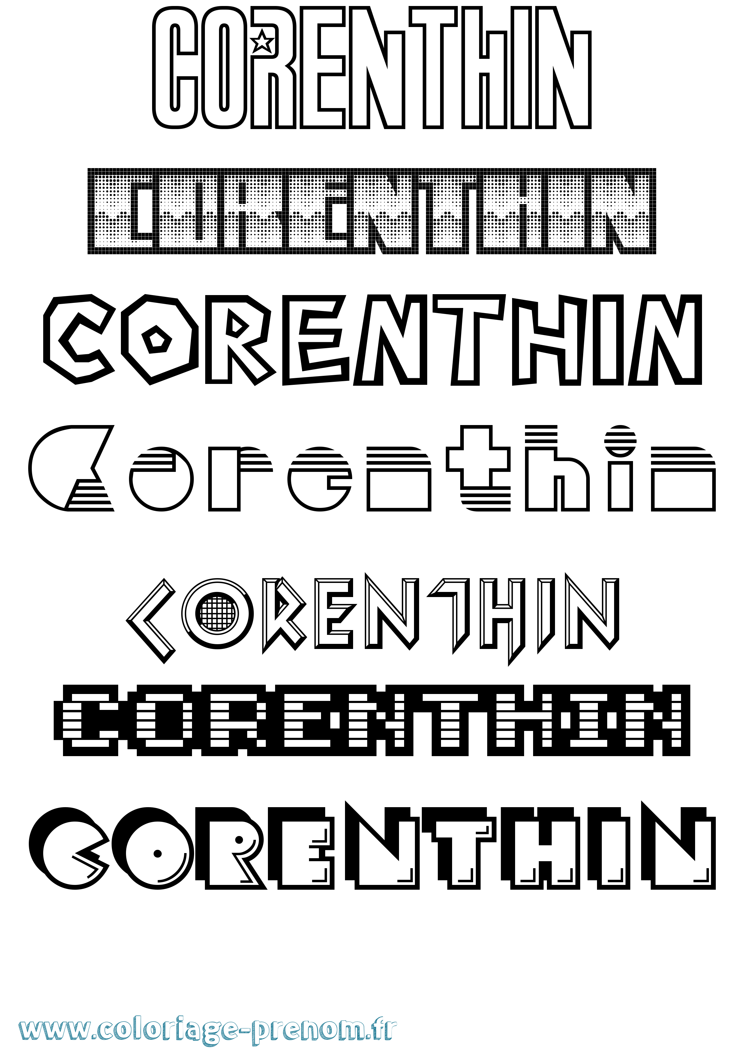 Coloriage Corenthin Jeux Vidéos Coloriage prénom Corenthin Jeux Vidéos